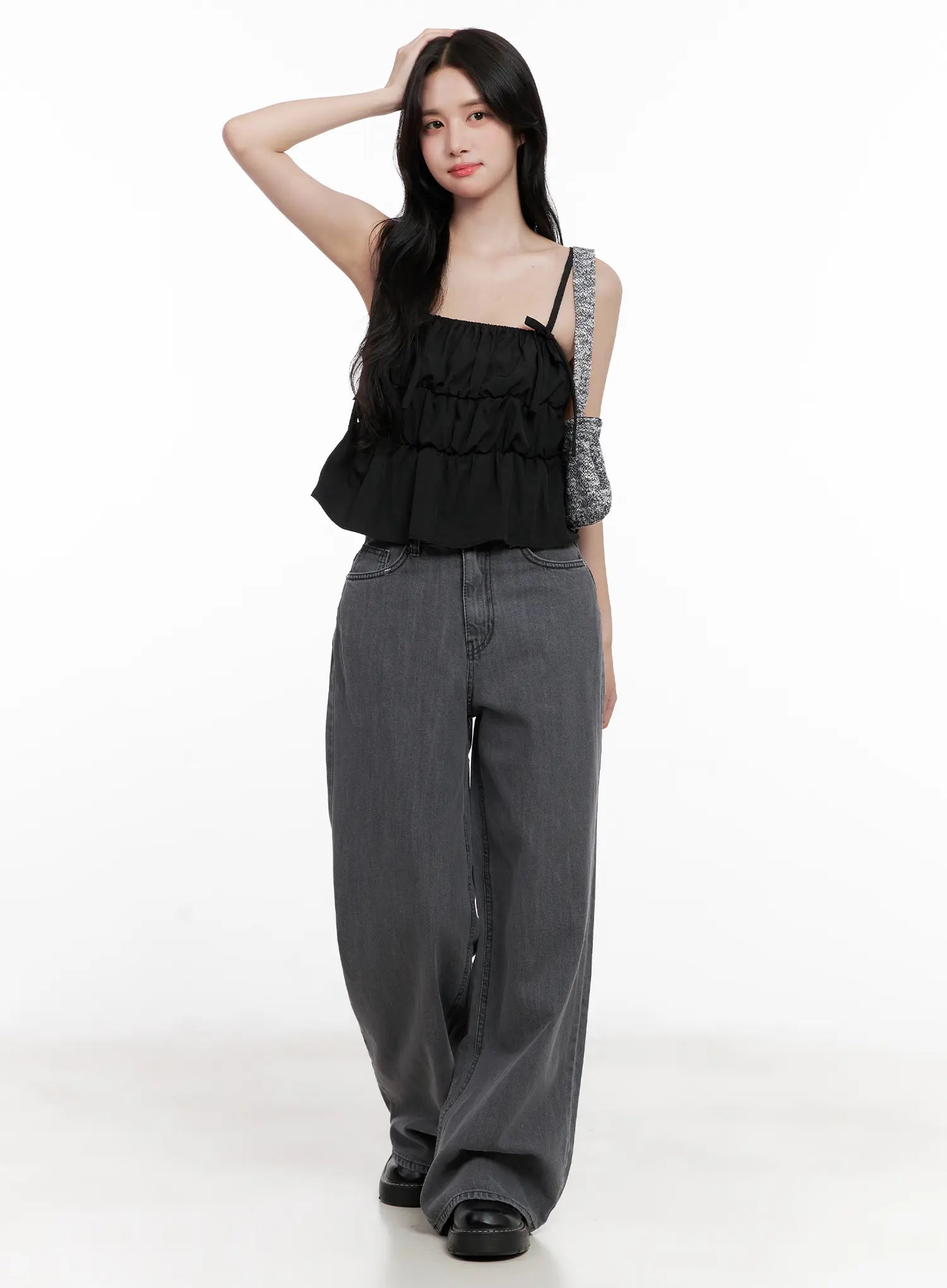 Jiyeon Dark Gray Denim Jeans CL516