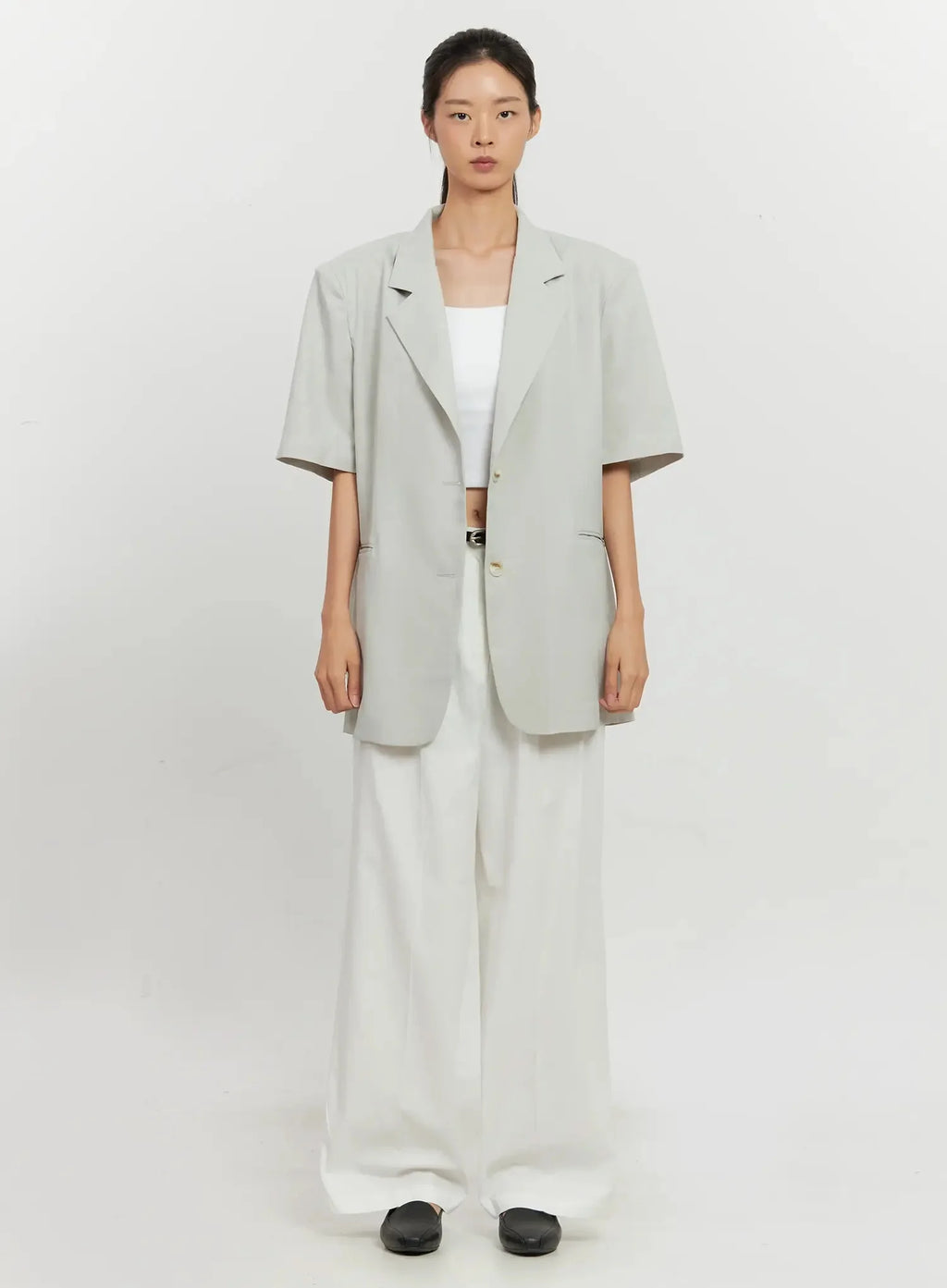 Short-Sleeve Blazer Jacket IL528