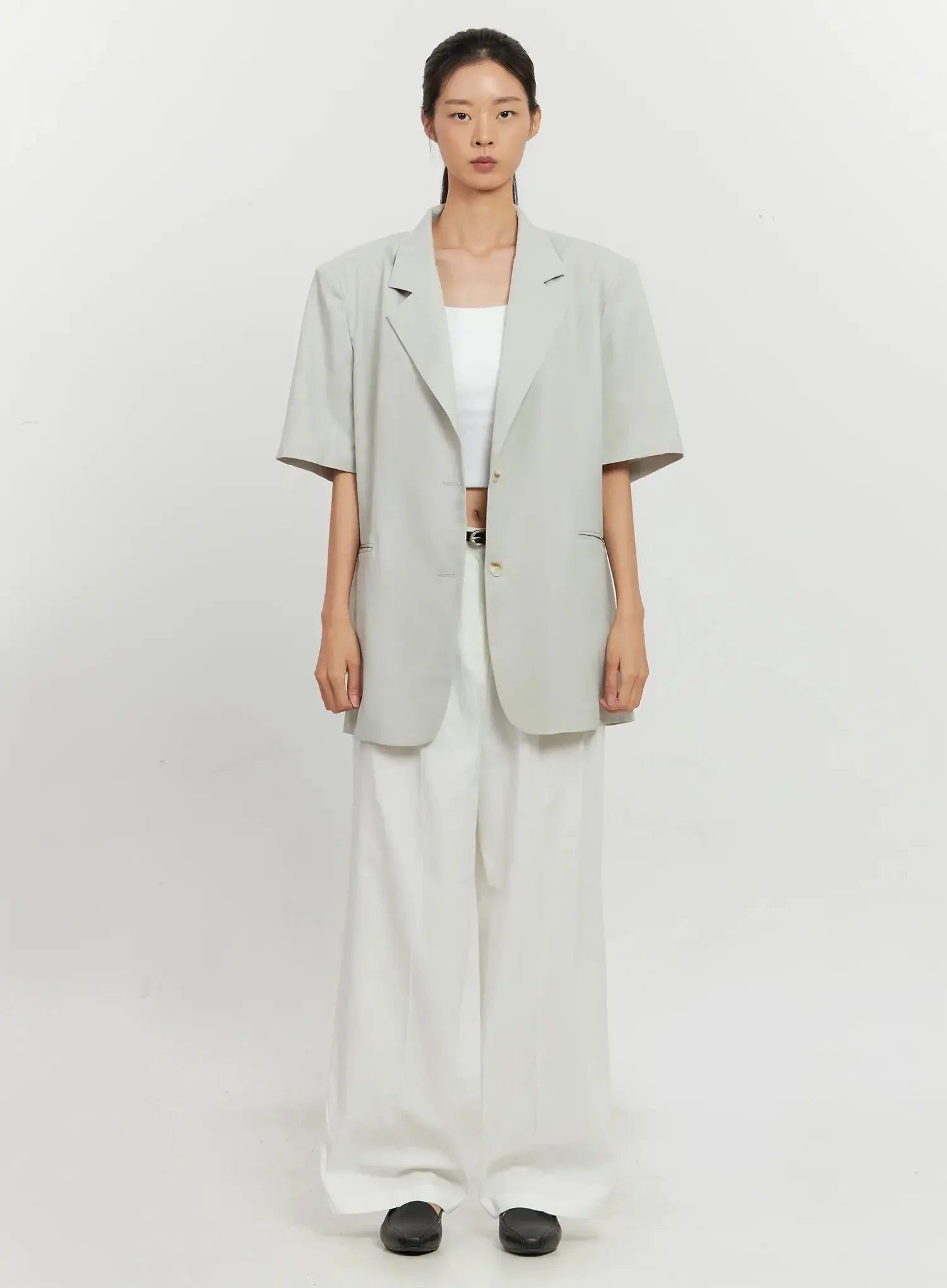 Short-Sleeve Blazer Jacket IL528