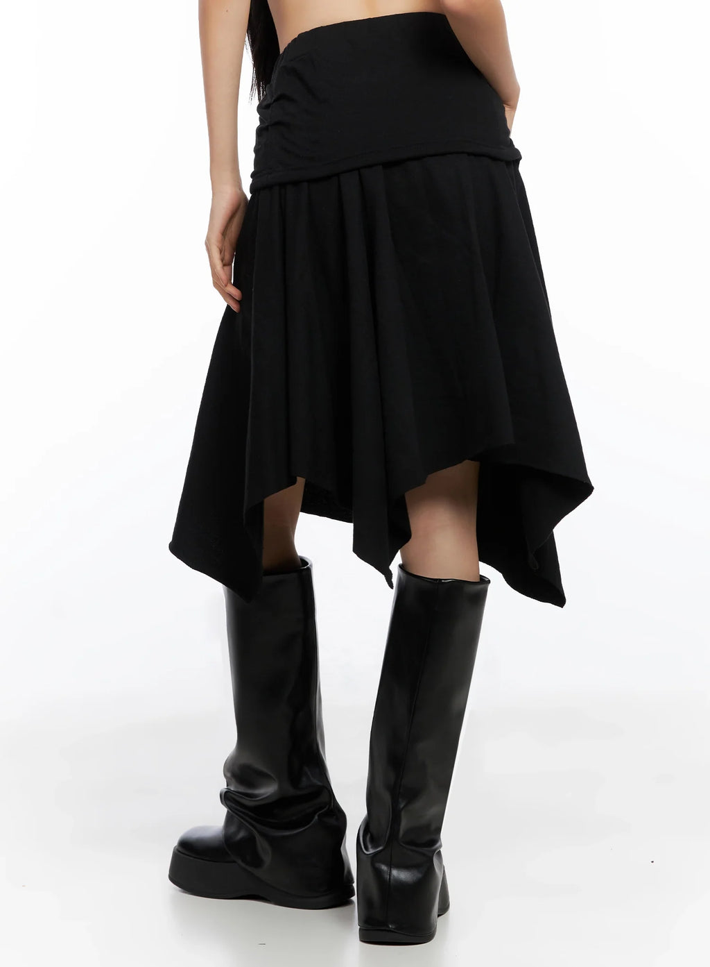 Layered Shirring Asymmetrical Skirt CO517