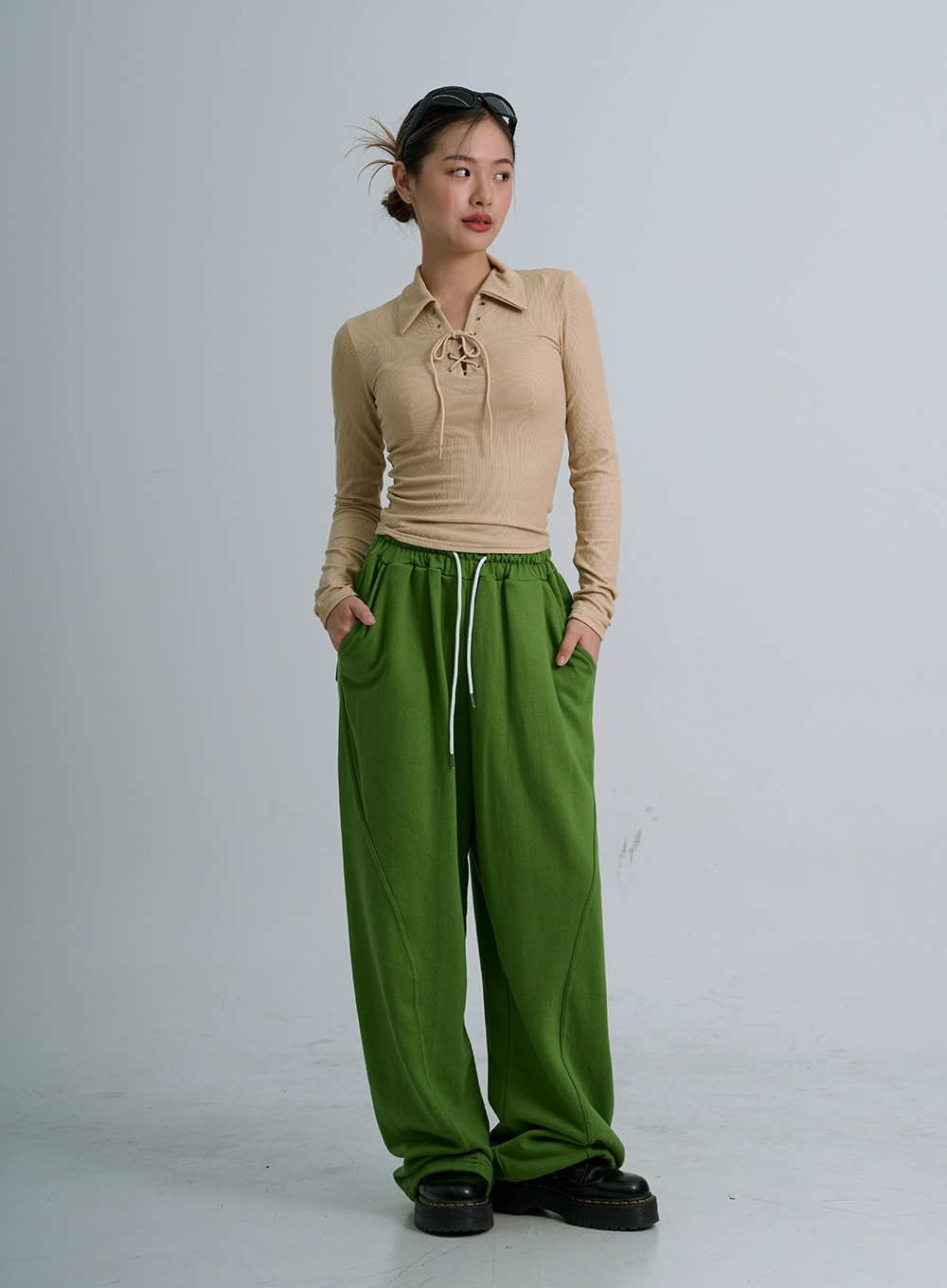 Neck Cross String Collar T-Shirt CO20