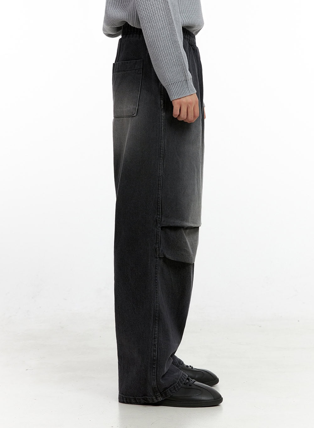 Men's Vintage Pintuck Wide Leg Jeans IN422