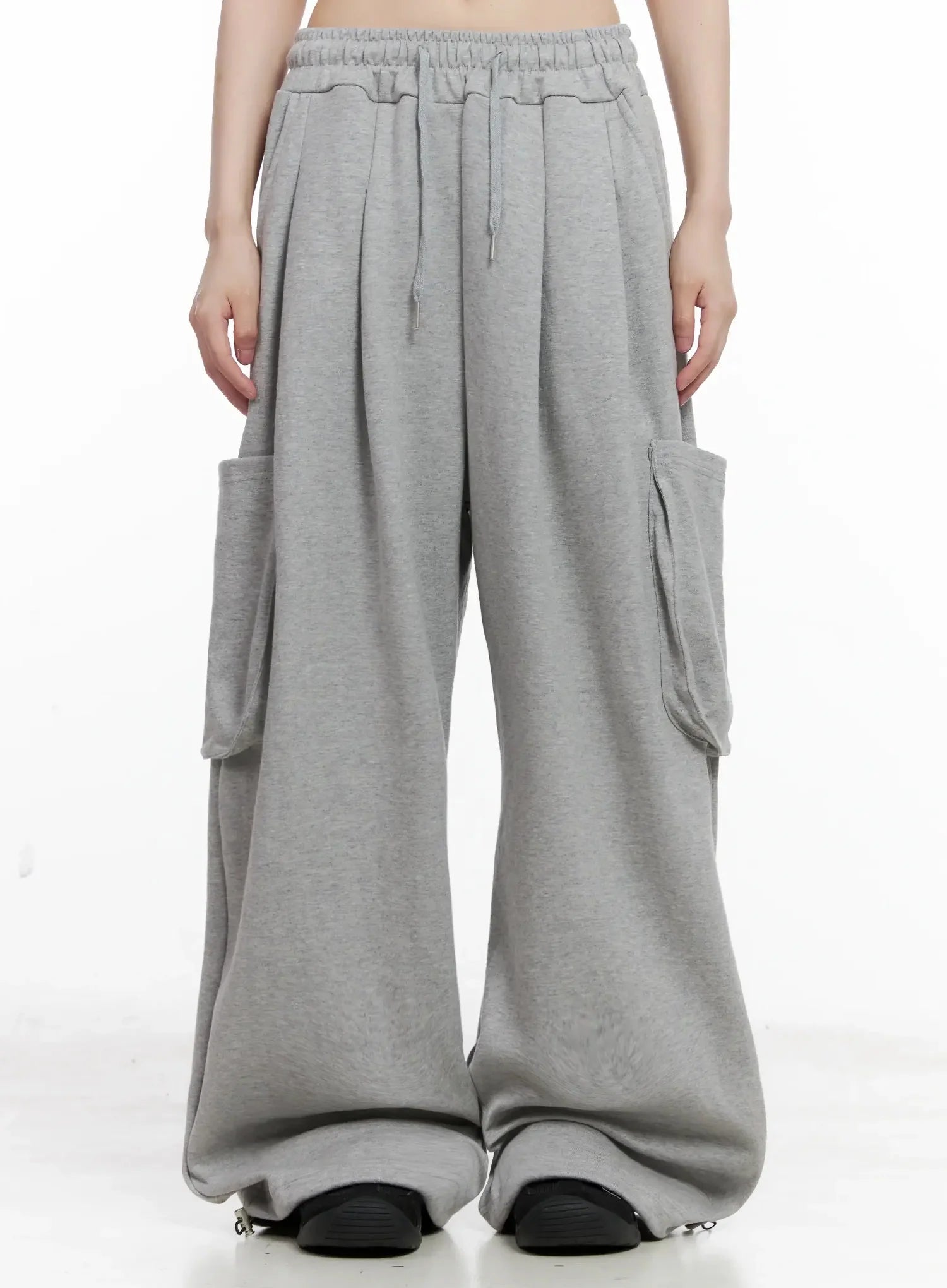 Casual Wide-Leg Cargo Sweatpants IL531