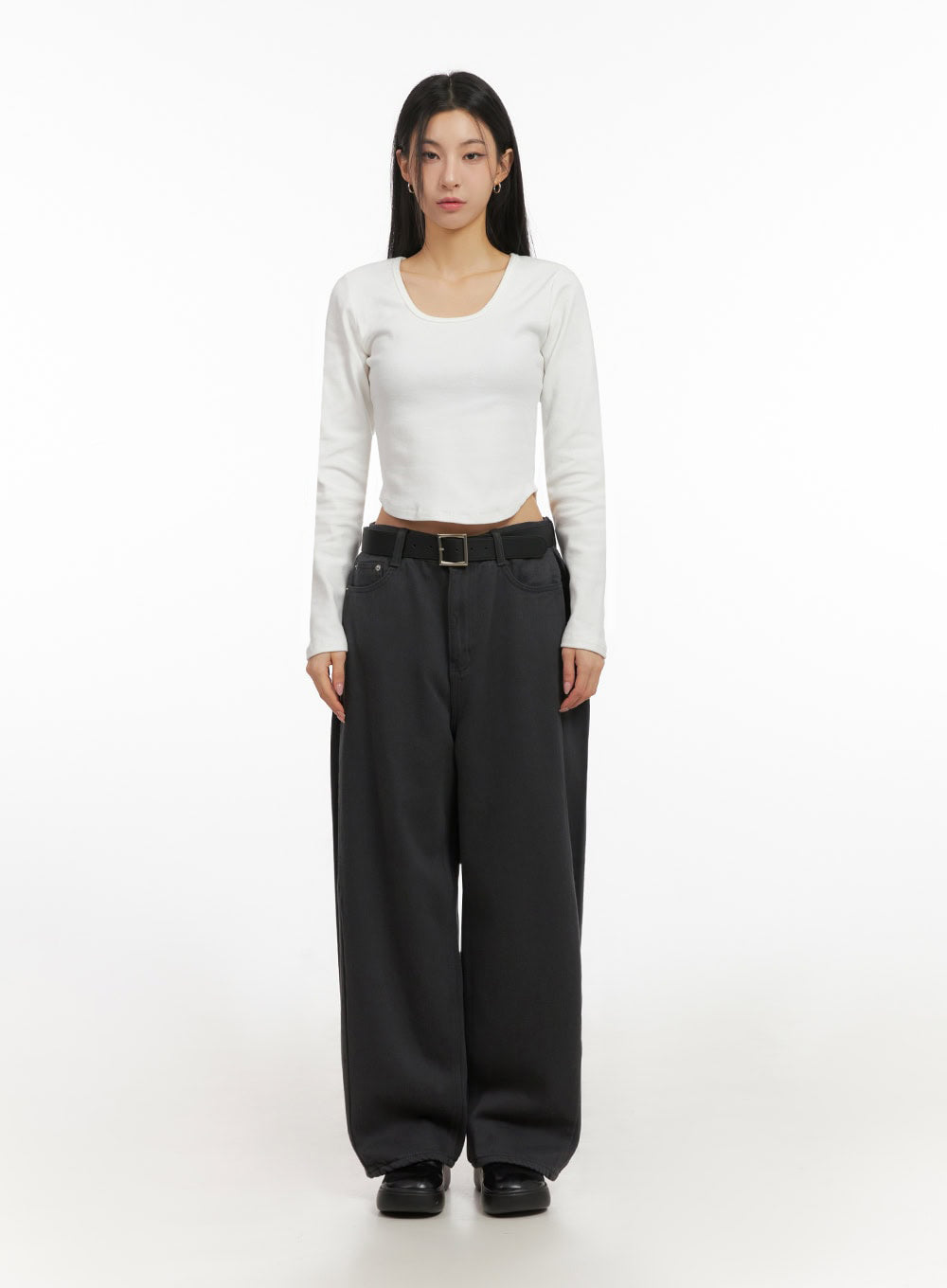 Basic Square-Neck Crop Top ID431