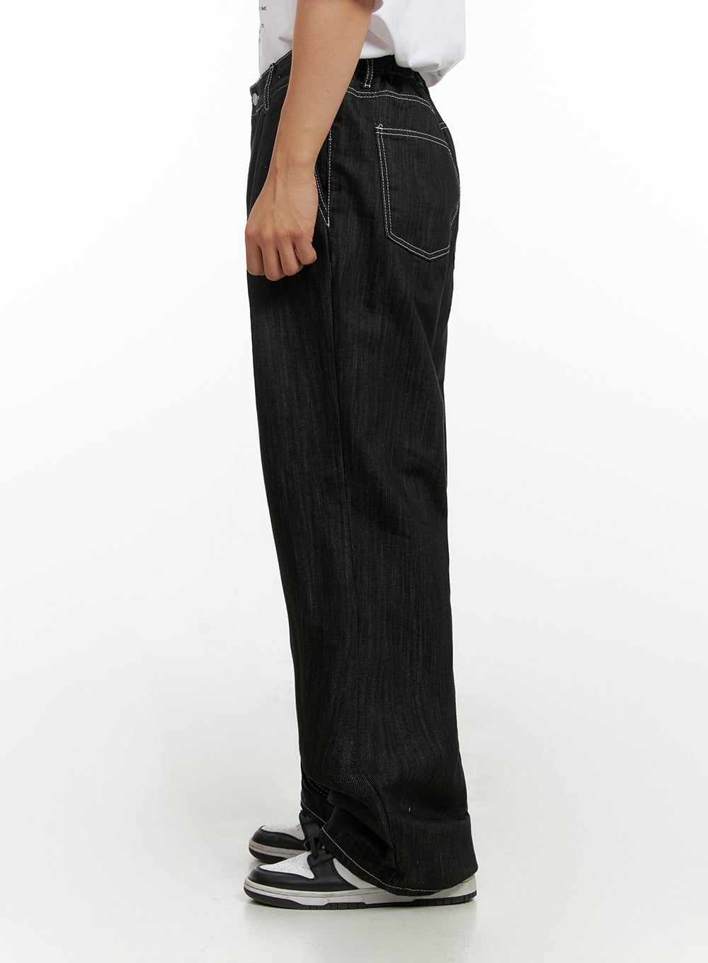 Men's Stitched Pintuck Wide Leg Pants IG409
