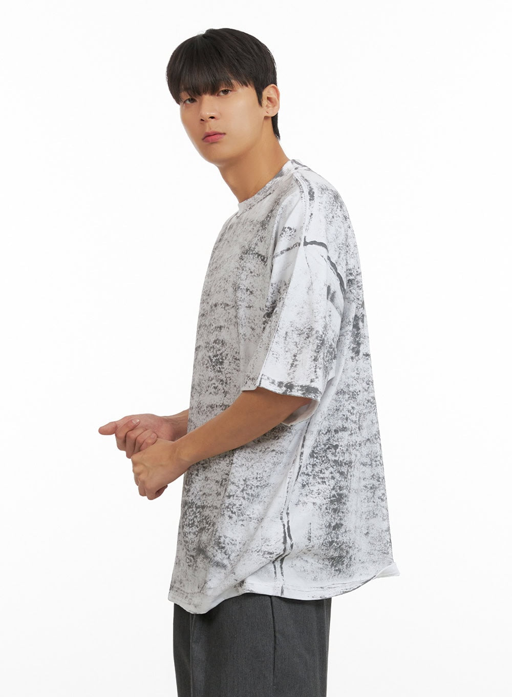 Men's Graphic Round Neck Oversized Top IU418