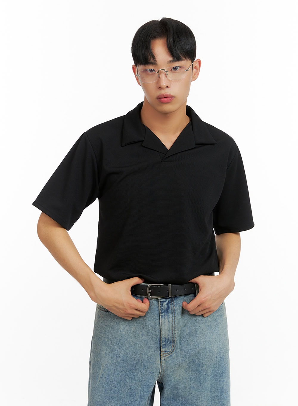 Men's Polyester Collar T-Shirt IU412