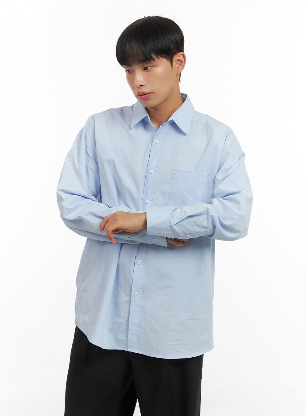 Men's Oversized Basic Cotton Shirt IS419