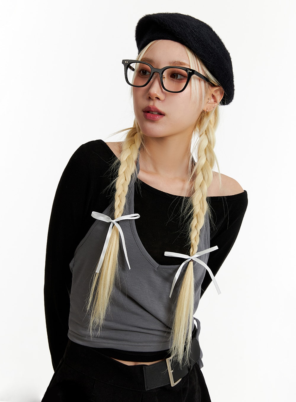 Layered Halter Crop Tee ID315