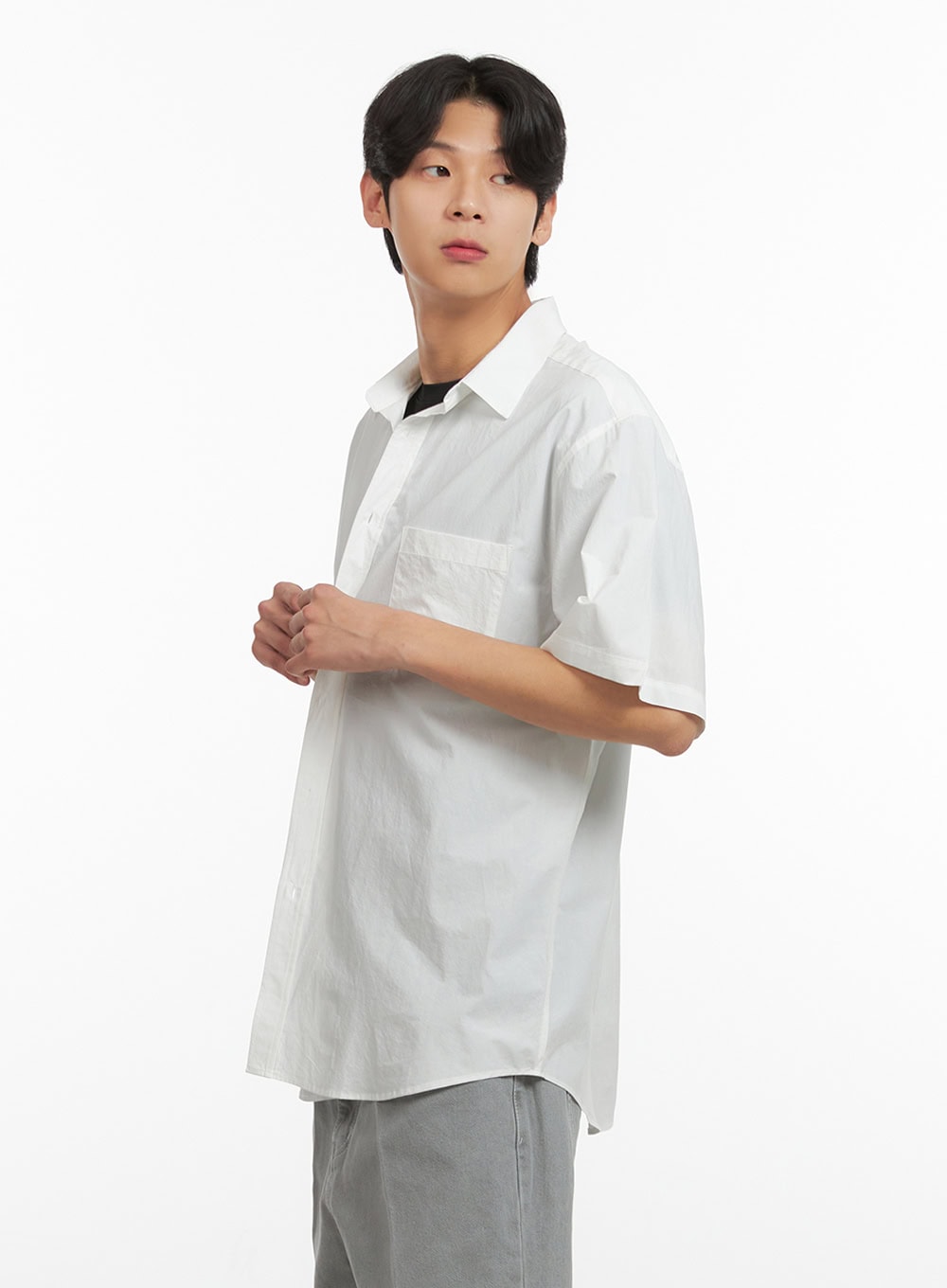Men's Solid Buttoned Shirt (White) IY431