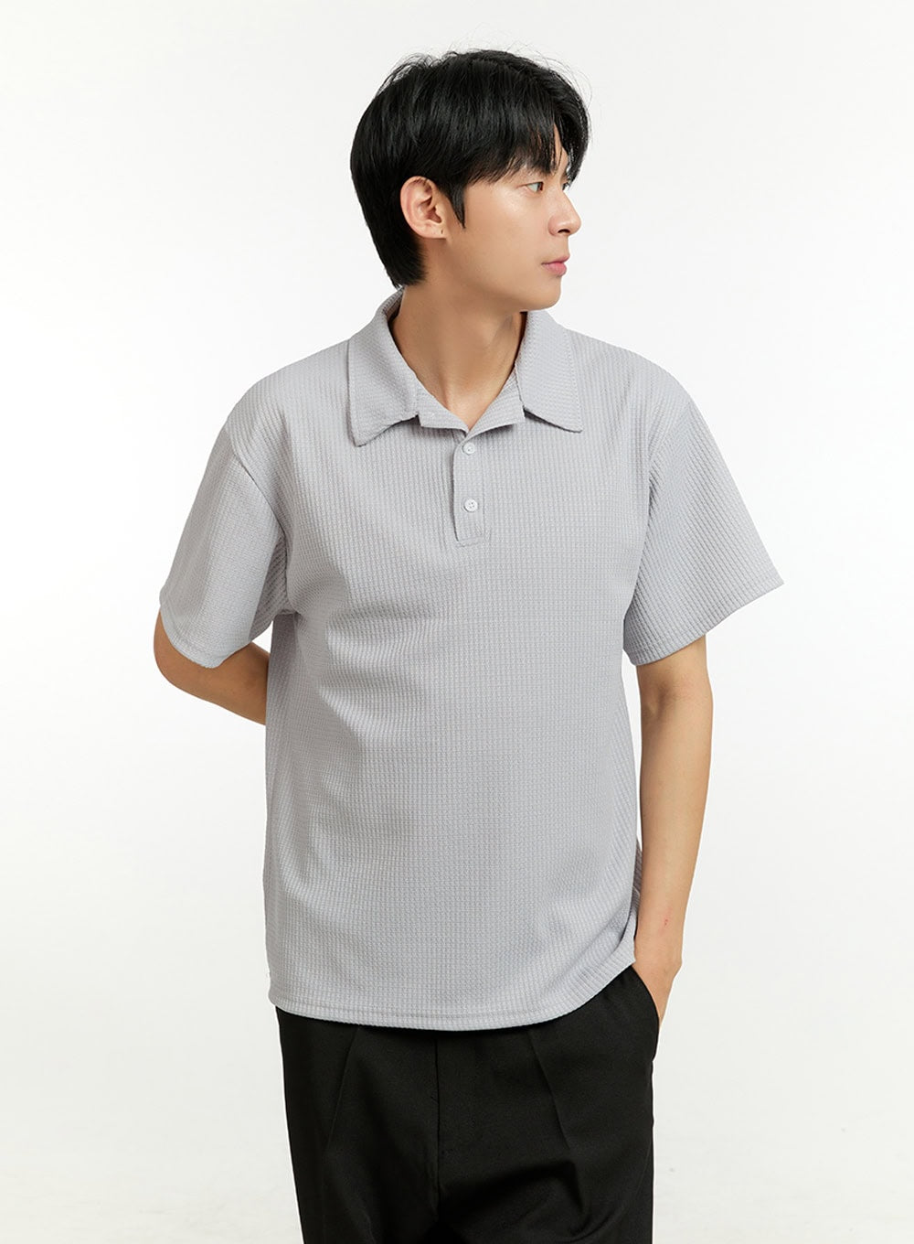 Men's Textured Polo T-Shirt IL412