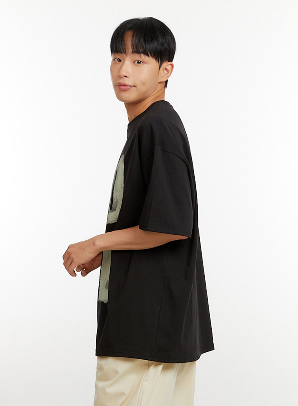 Men's Cotton Lettering Oversize T-Shirt IU426