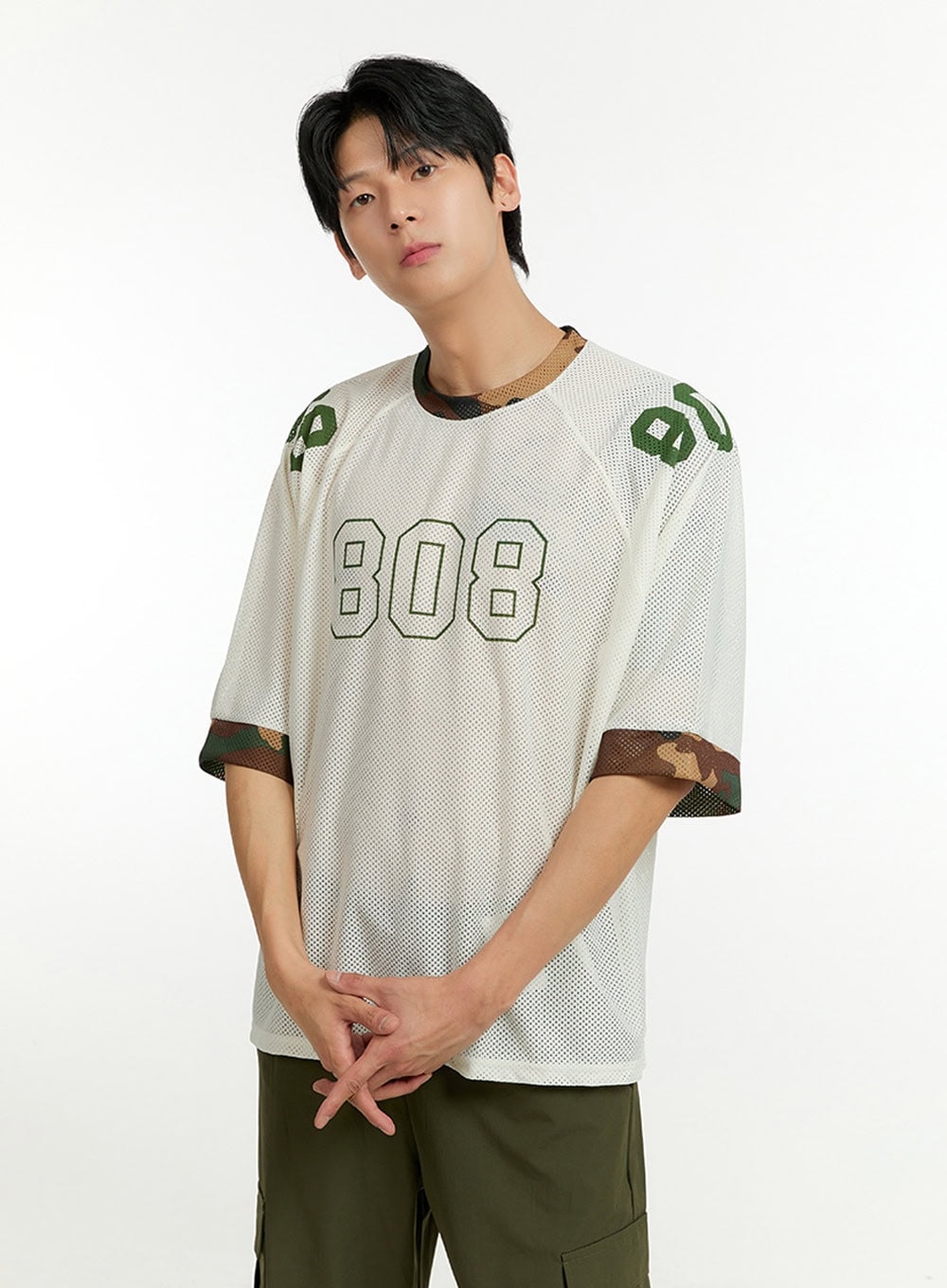 Men's Mesh Camo Raglan T-Shirt IL412