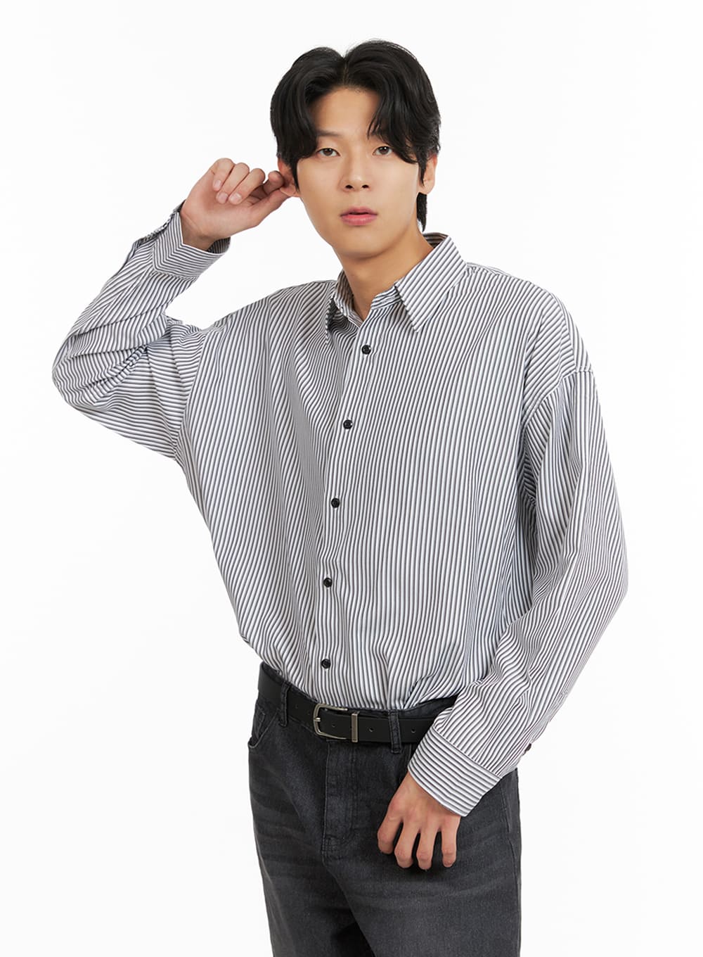Men's Stripe Collared Shirt IA402