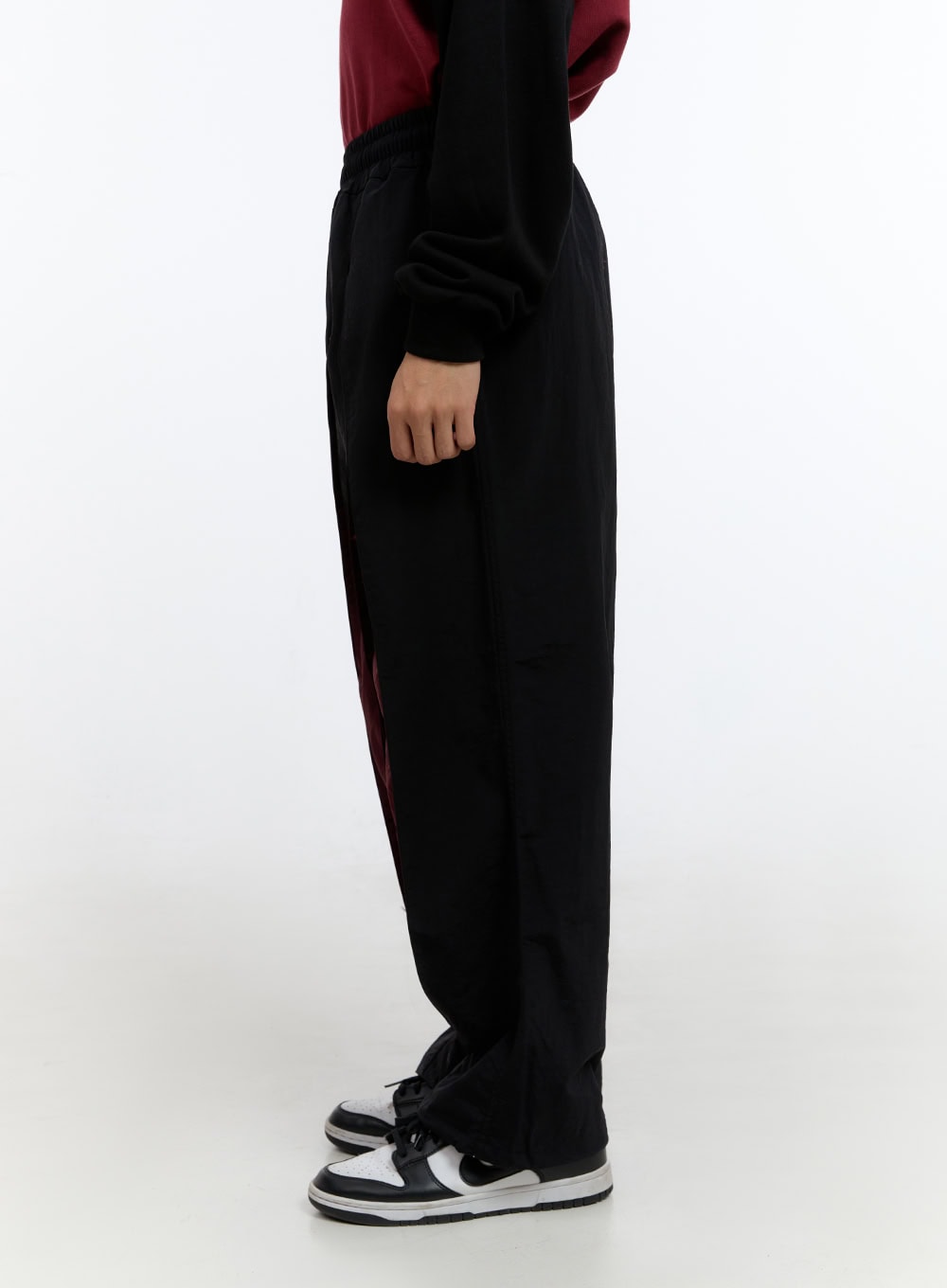 Men's Banded Mixed Color Nylon Wide Pants IS413