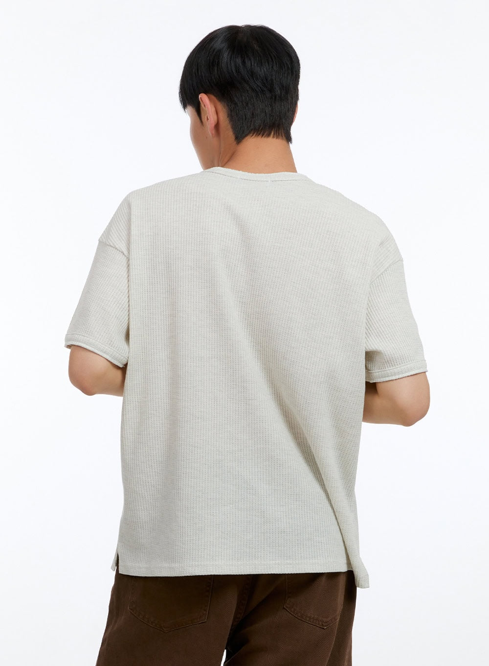 Men's Buttoned Ribbed Cotton Top IG416