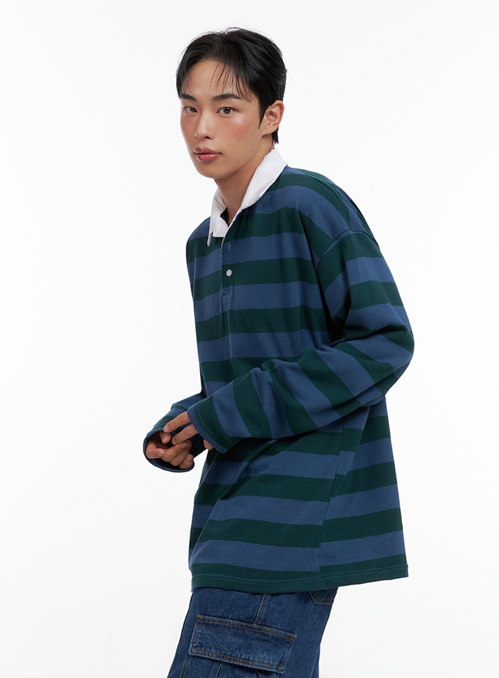 Men's Oversized Striped Cotton T-Shirt IN426