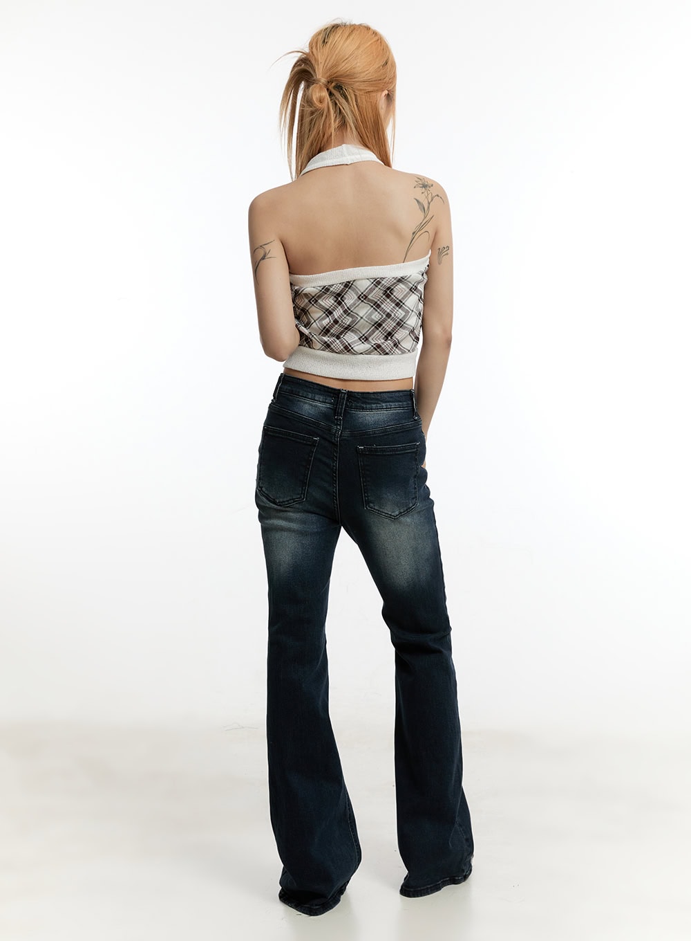 Ruelle Slim Washed Bootcut Jeans CY501