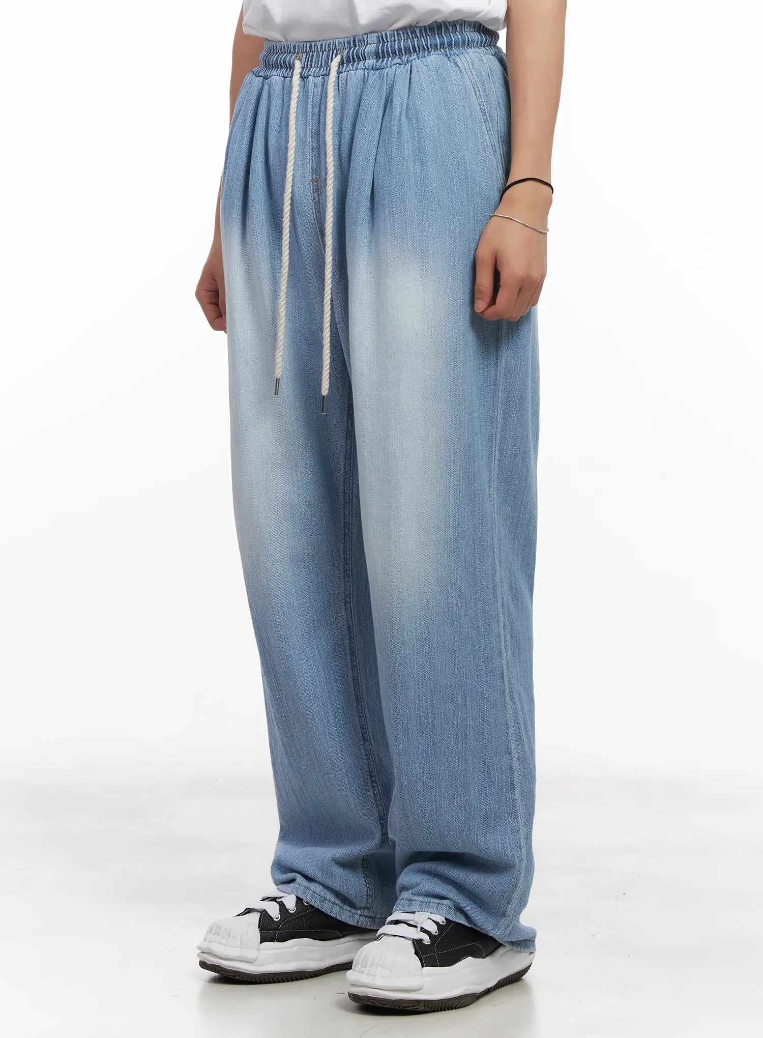 Men's Adjustable Linen Denim Pants (Light blue) IU519