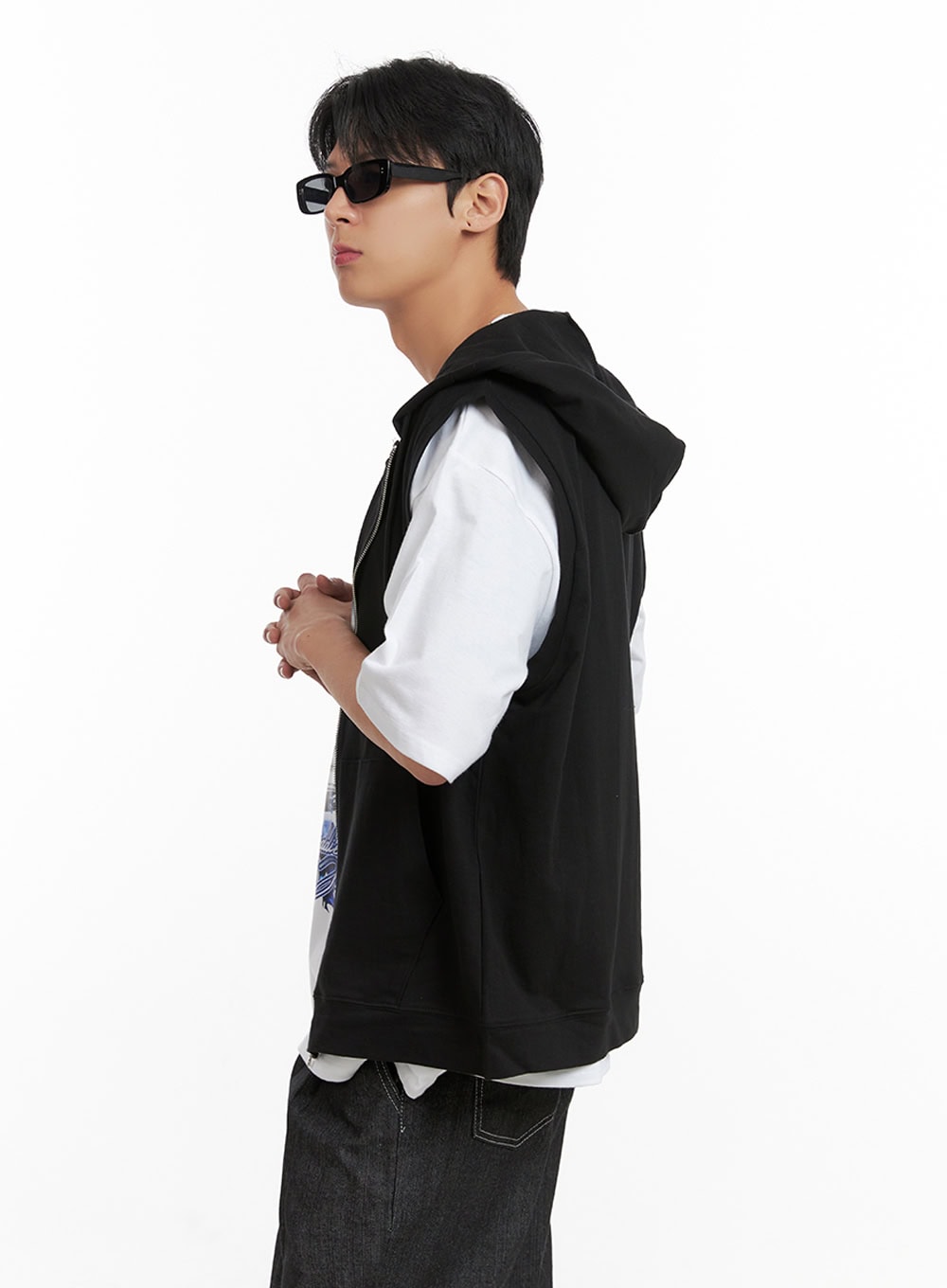 Men's Hooded Zip-Up Vest IL404