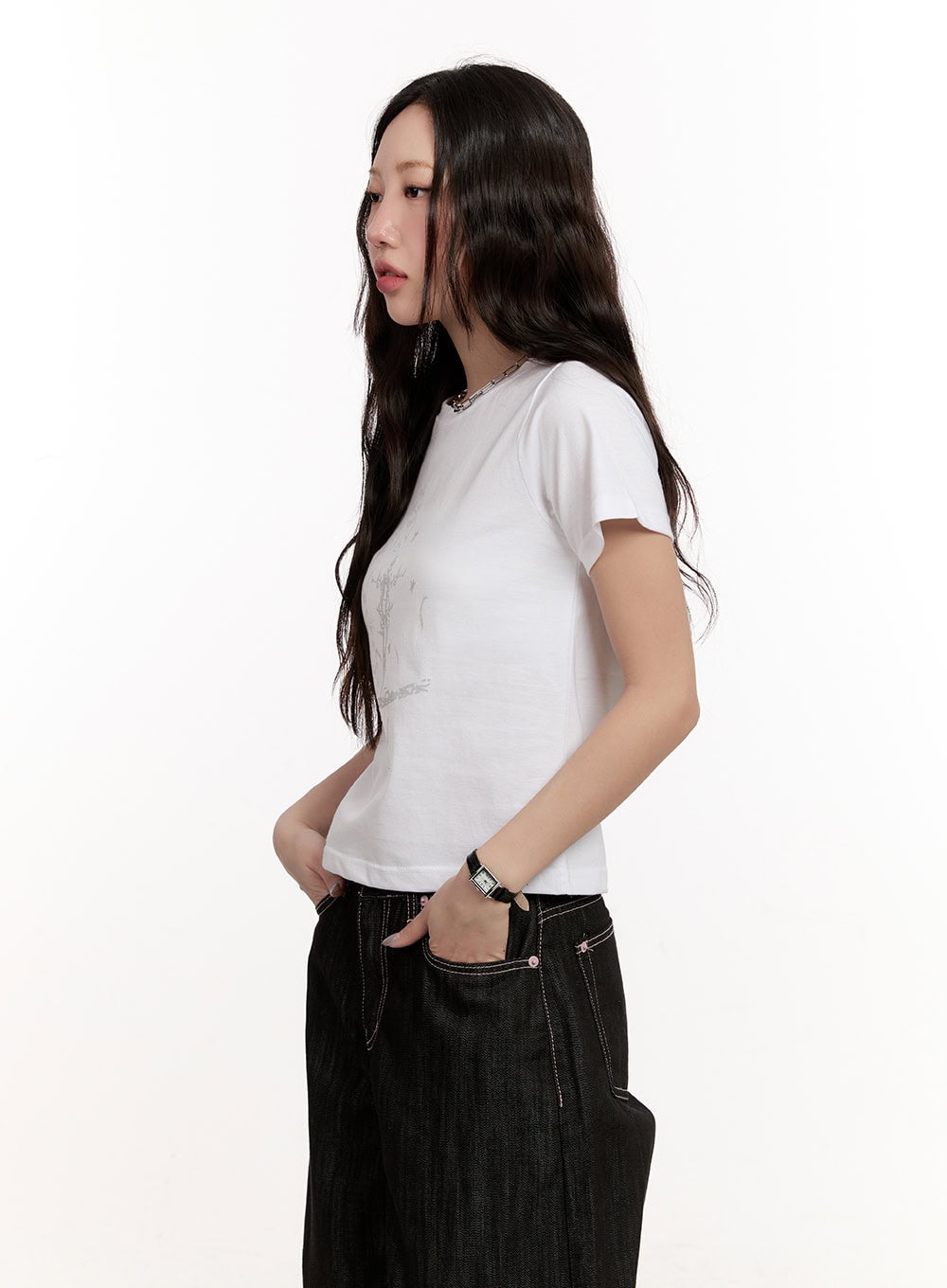 Casual Graphic Crop Tee CM510