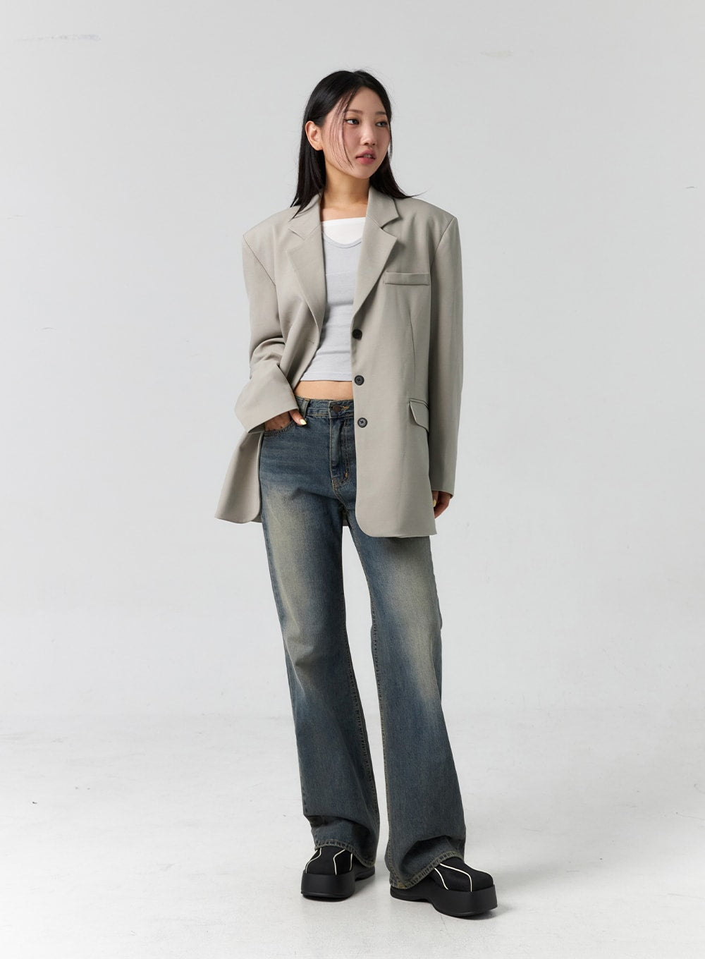 Vintage Wash Bootcut Jeans CS305