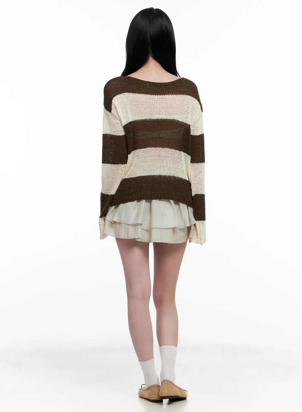 Relaxed-Fit Striped Knit Sweater CL515
