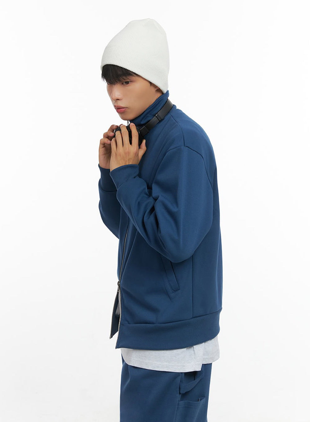 Men's Two-Way Zip-Up Turtleneck Sweatshirt IO420
