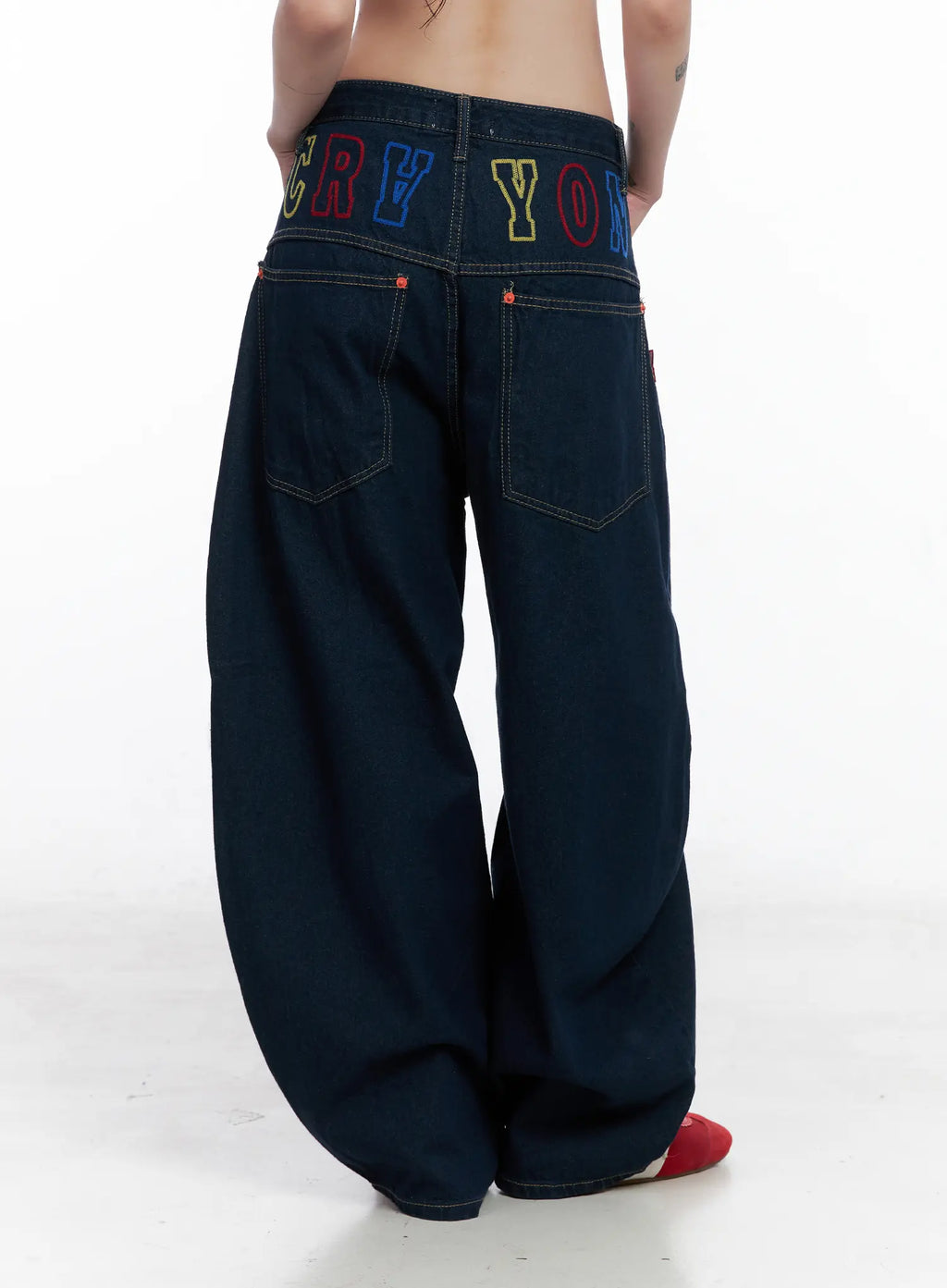 Carina Back Print Baggy Jeans CS529