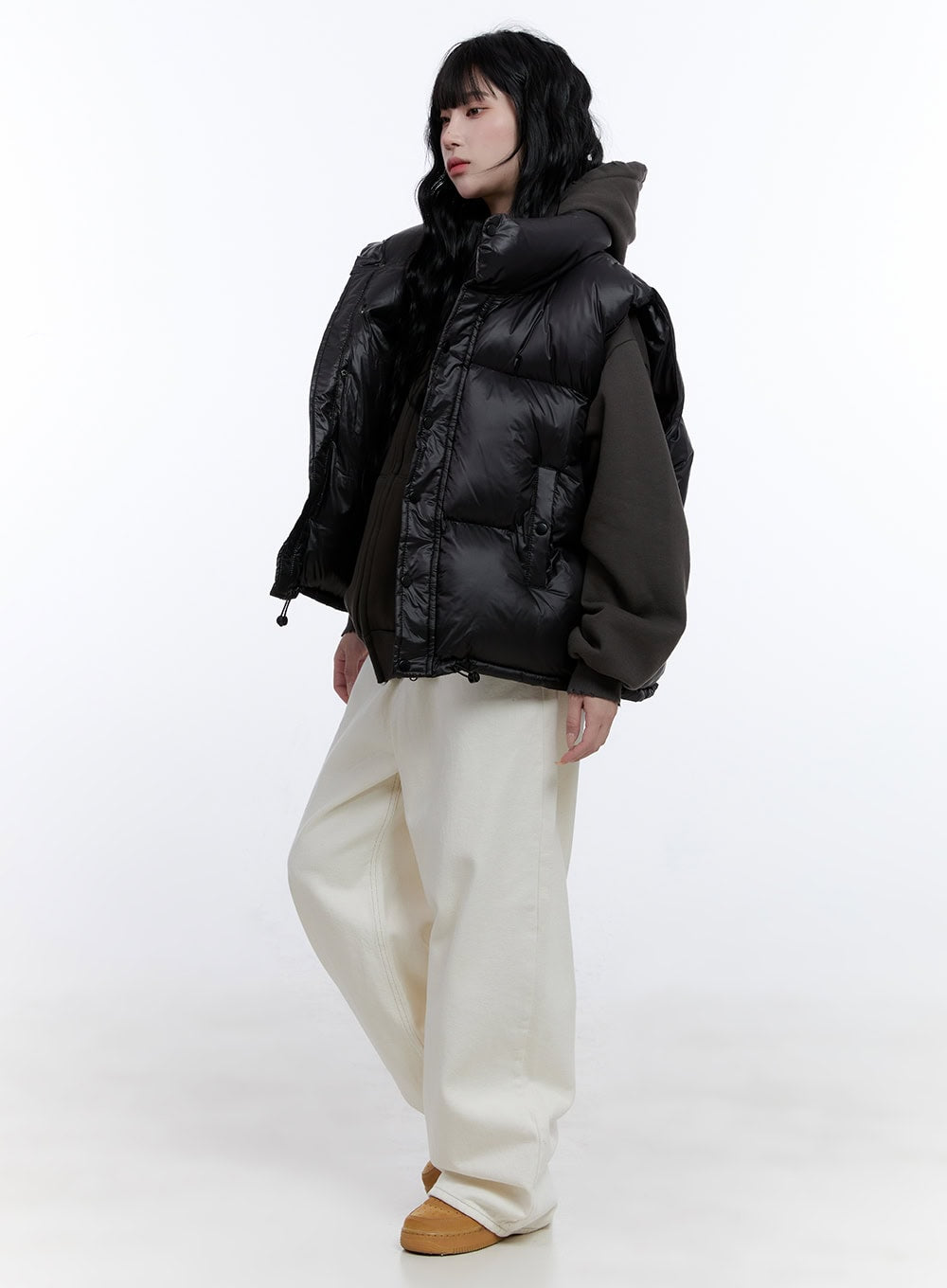 Oversized Chic Zip-Up Puffer Vest CD419