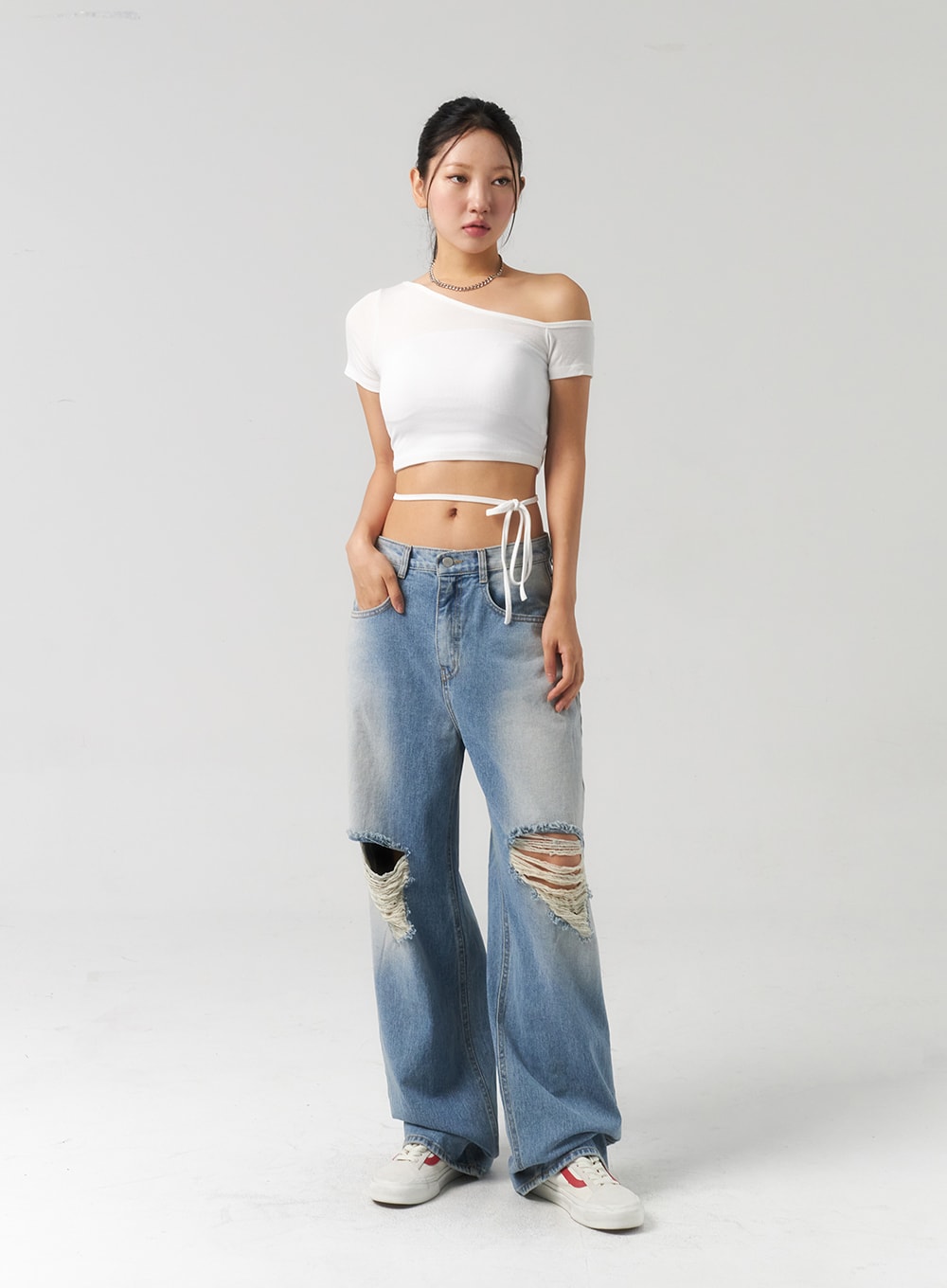 Waist Strap Cropped Tee CU326