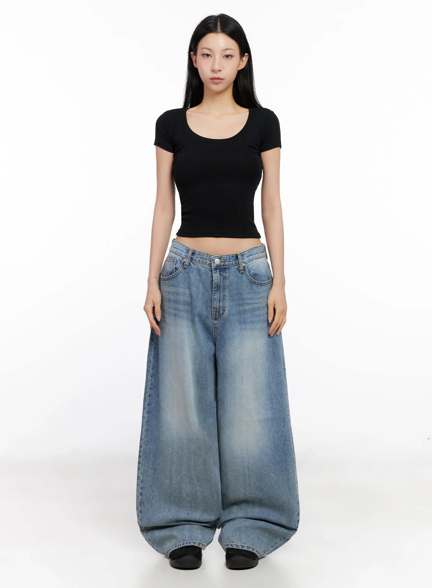 Basic Ribbed Cropped Tee IG508