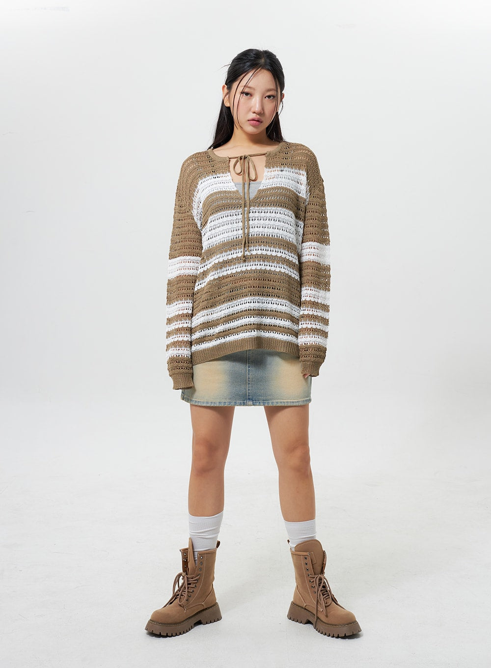 Light Wash Denim Mini Skirt CY324