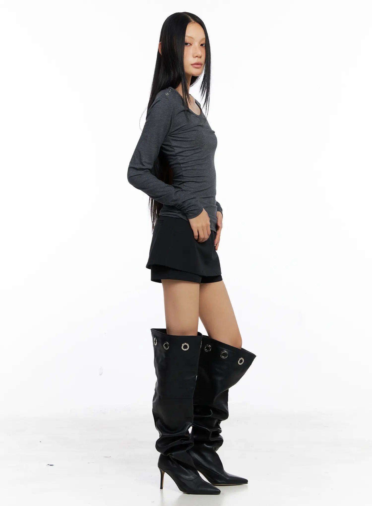 Shoulder Snap Detail Long Sleeve CS509