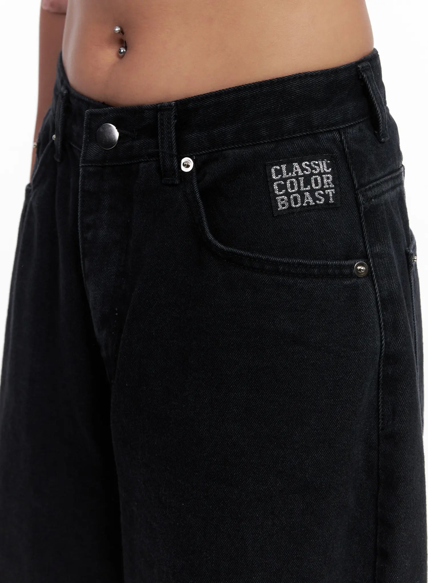 Melany Lettering Wide Leg Lettering Jeans CS524