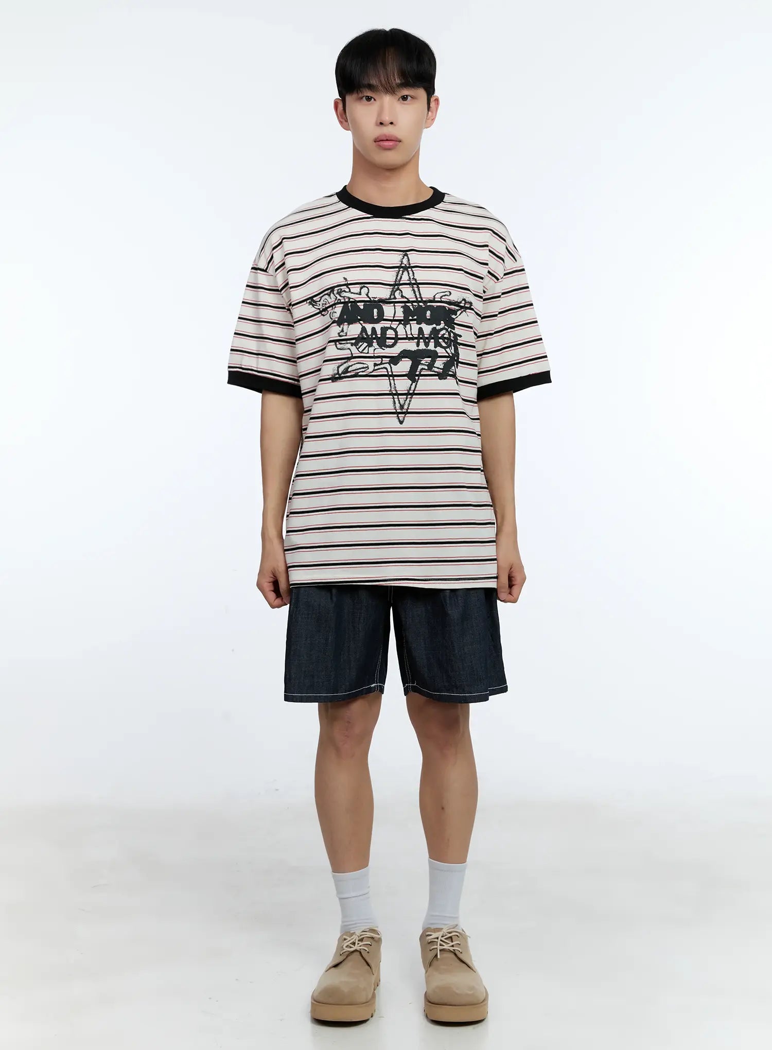 Men's Pleated Denim Jorts IL517