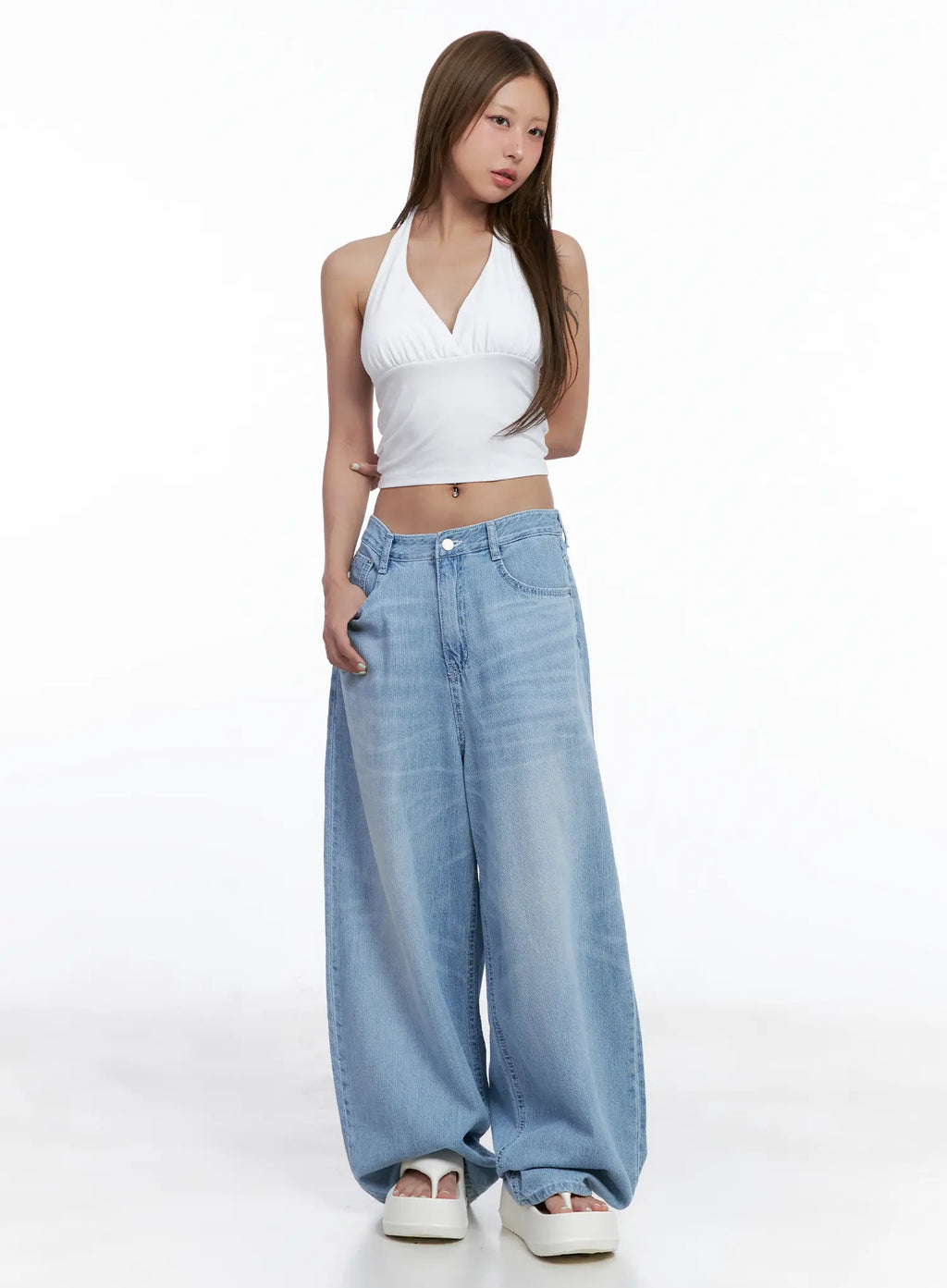 Trendy V-Neck Halter Top CL510