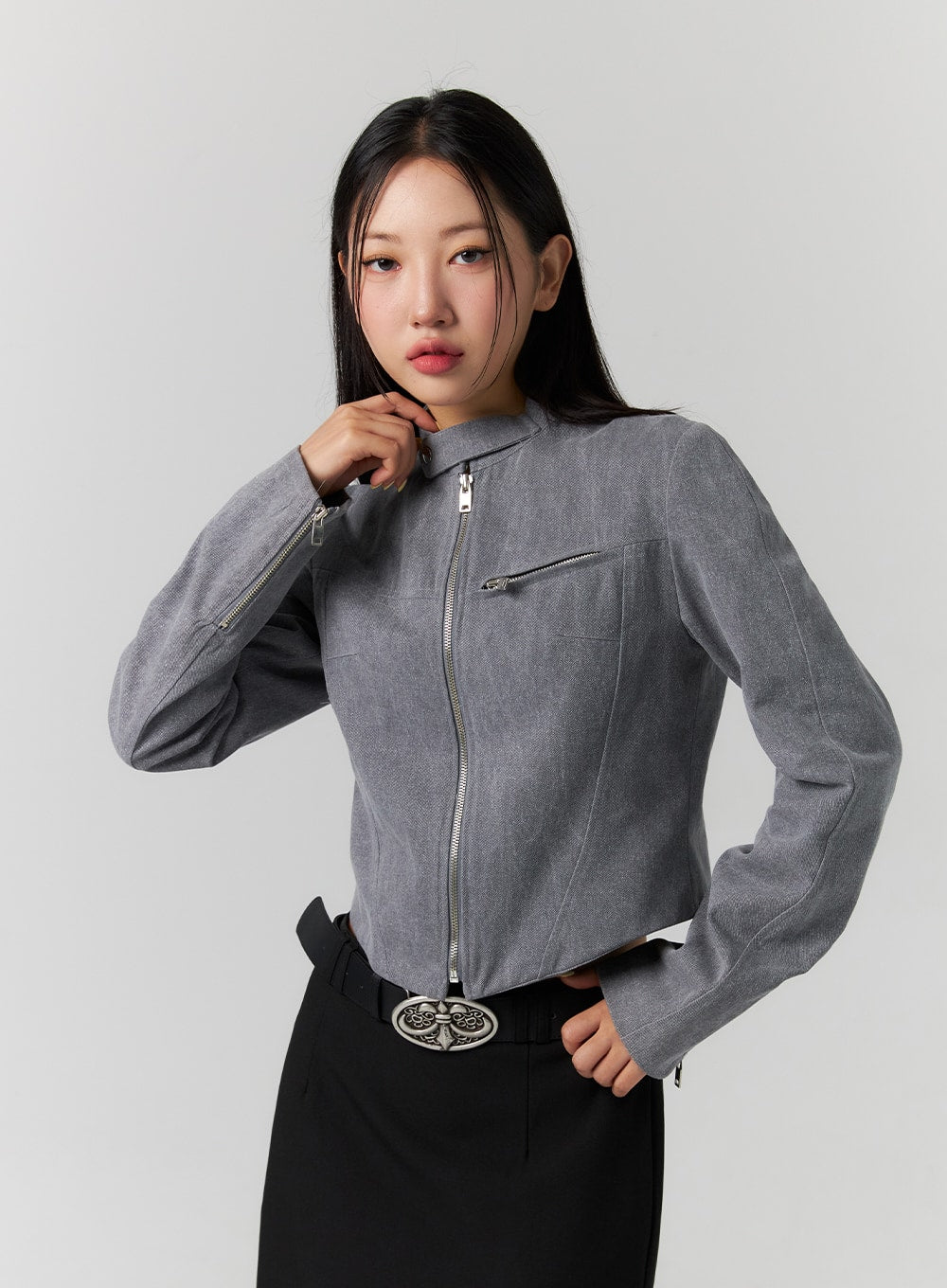 Collarless Slim Fit Jacket CS308