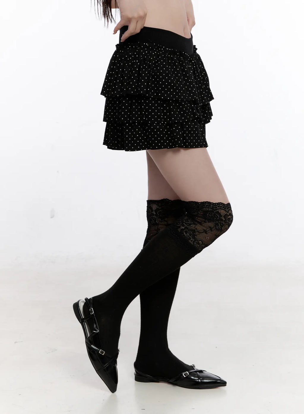 Polka Dot Tiered Mini Skirt CS530
