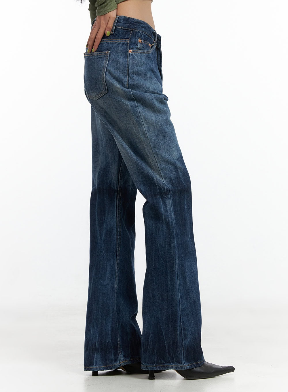 Freya Washed Blue Bootcut Jeans CO424