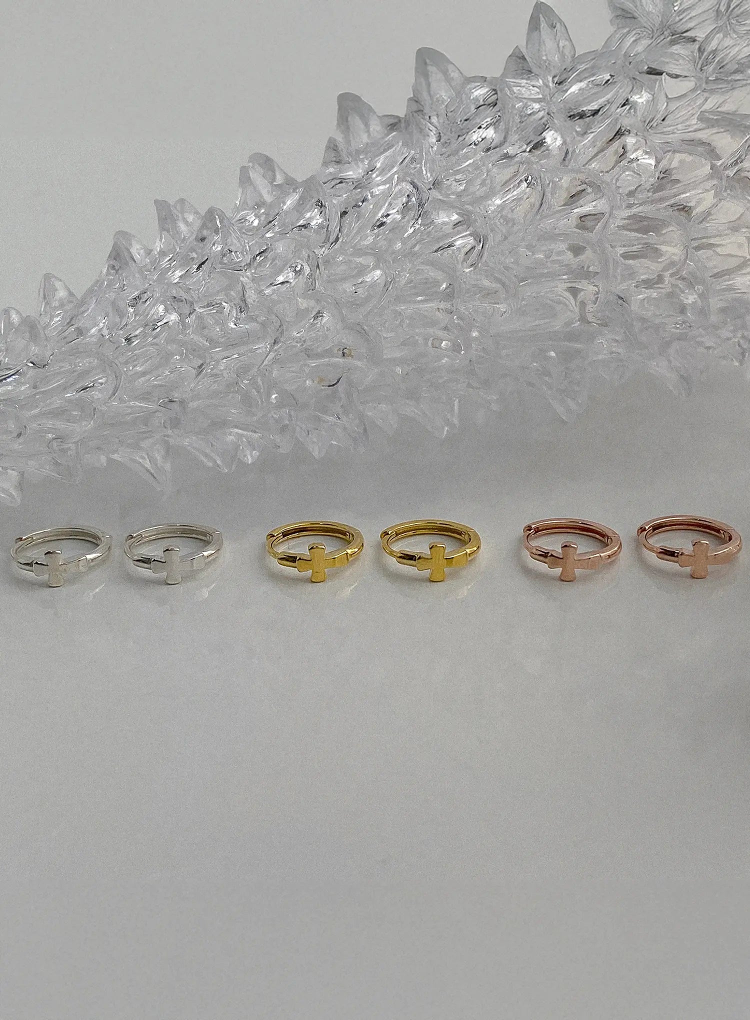 Bishop Cross Snap Earrings IU506