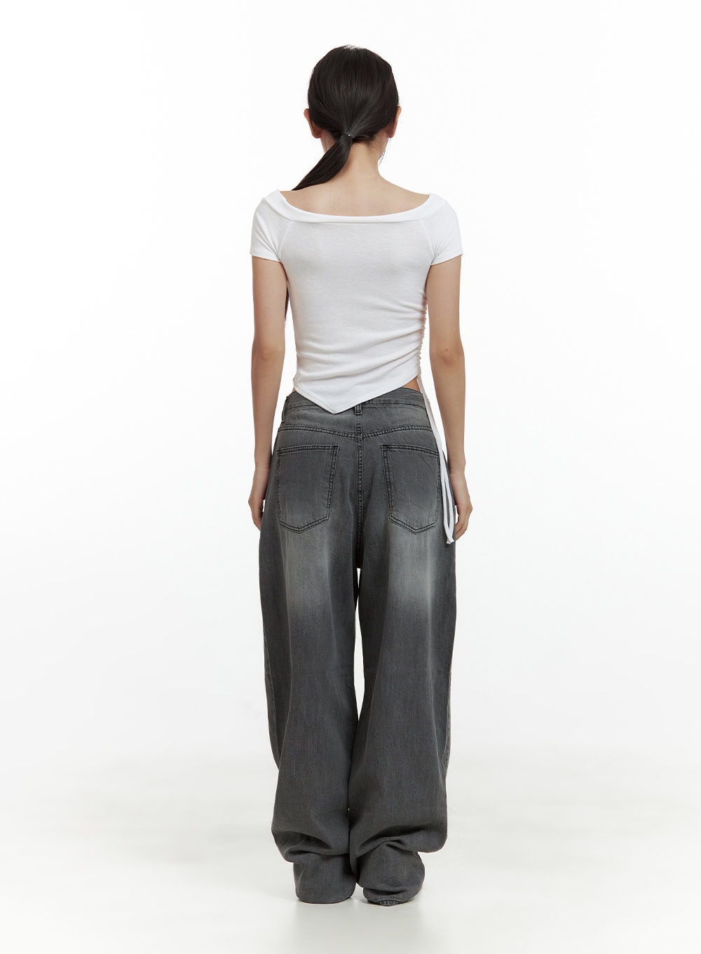 Cut Out Shirred Crop Tee CU420