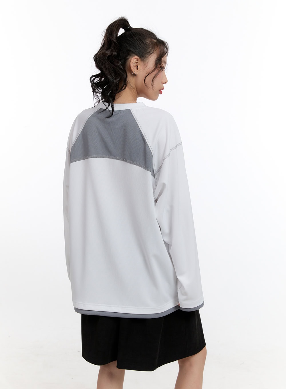 Oversize Stitched Long Sleeve Top CN421