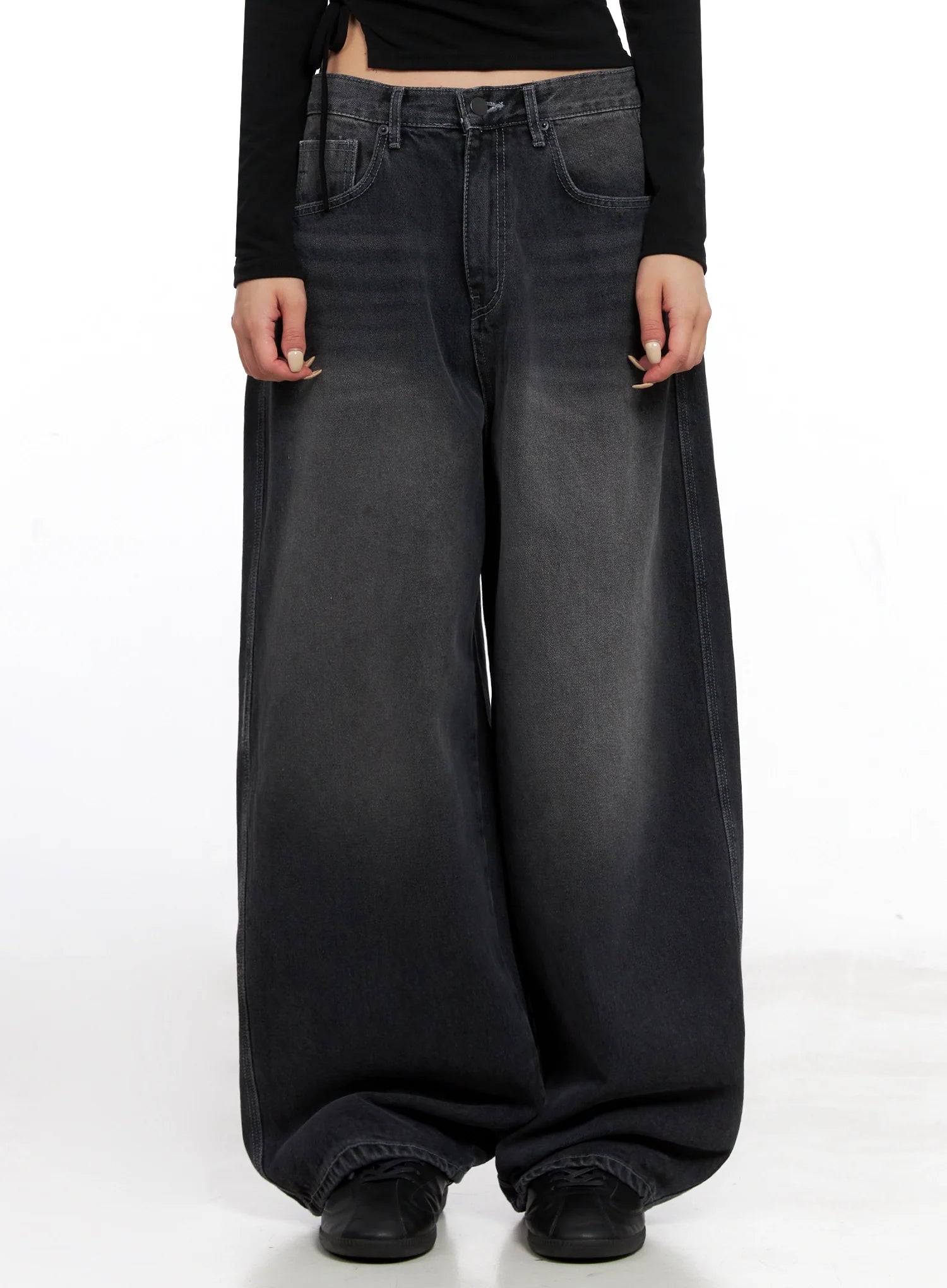 Casual Wide-Leg Baggy Jeans IS515