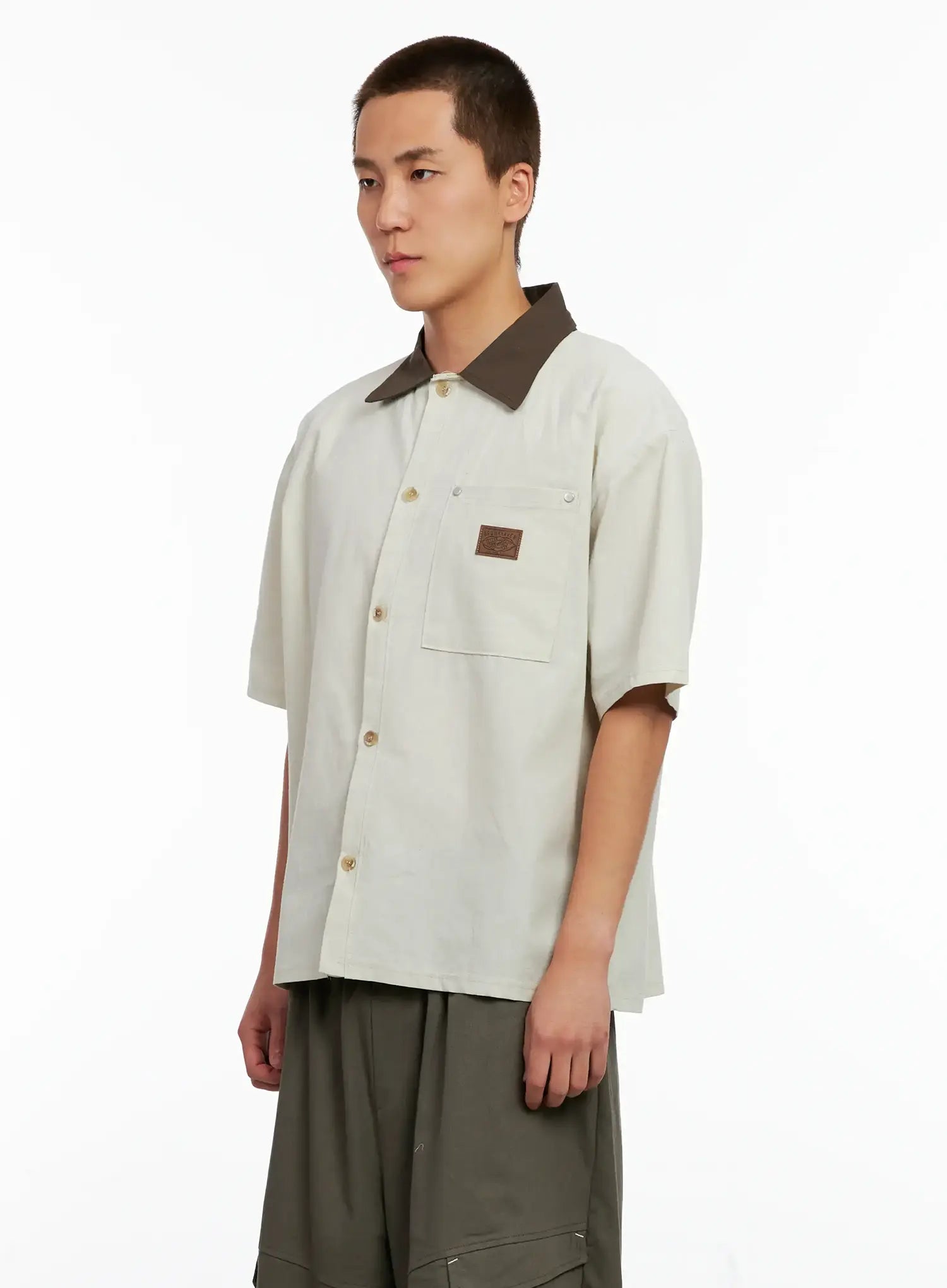 Men's Two-Tone Button-Up IG511