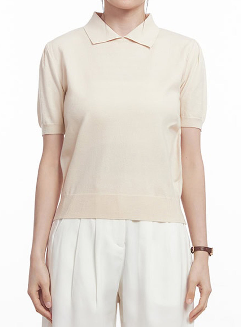 Knit Polo Top IY508