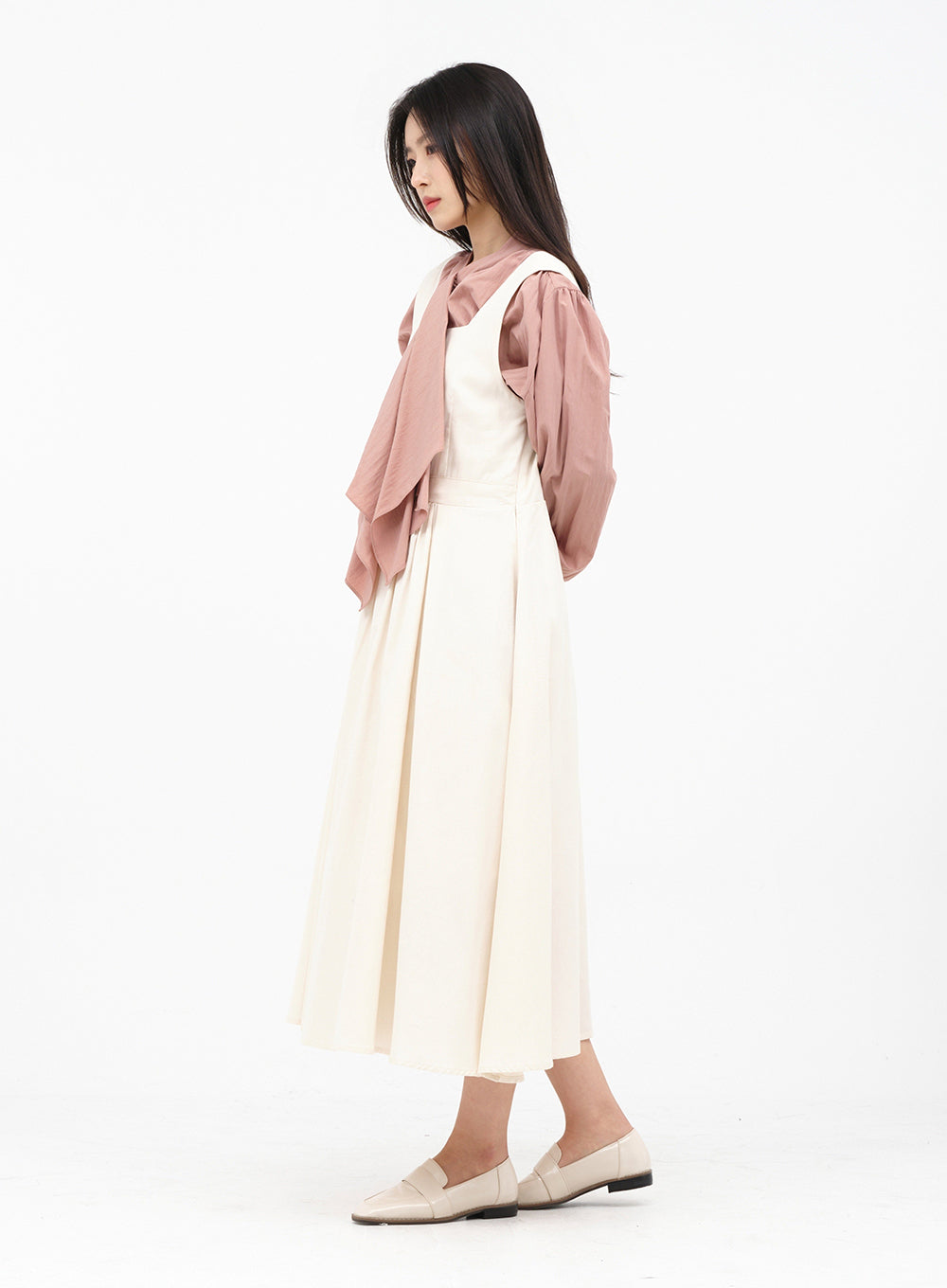 Sleeveless Maxi Apron Dress K0302