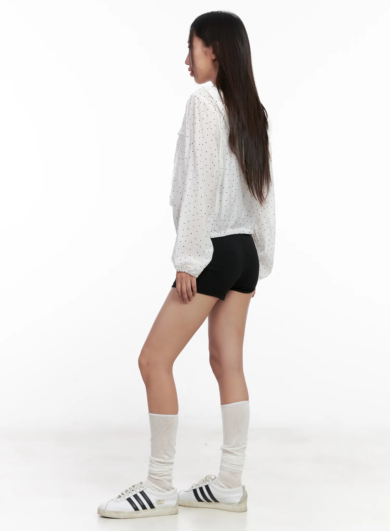 Polka-Dot Ruffle Windbreaker CL521