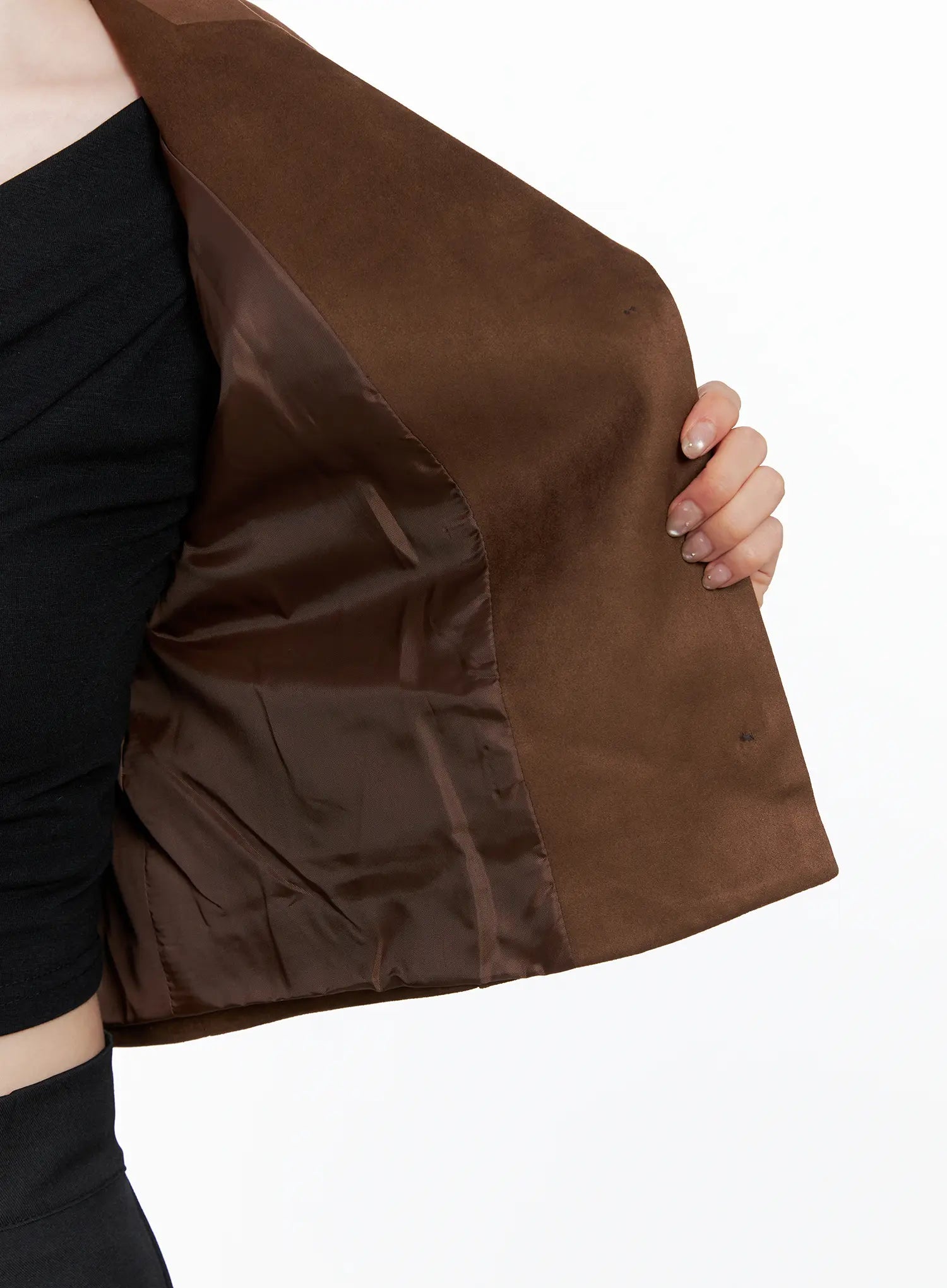 Cropped Faux Suede Jacket CS523