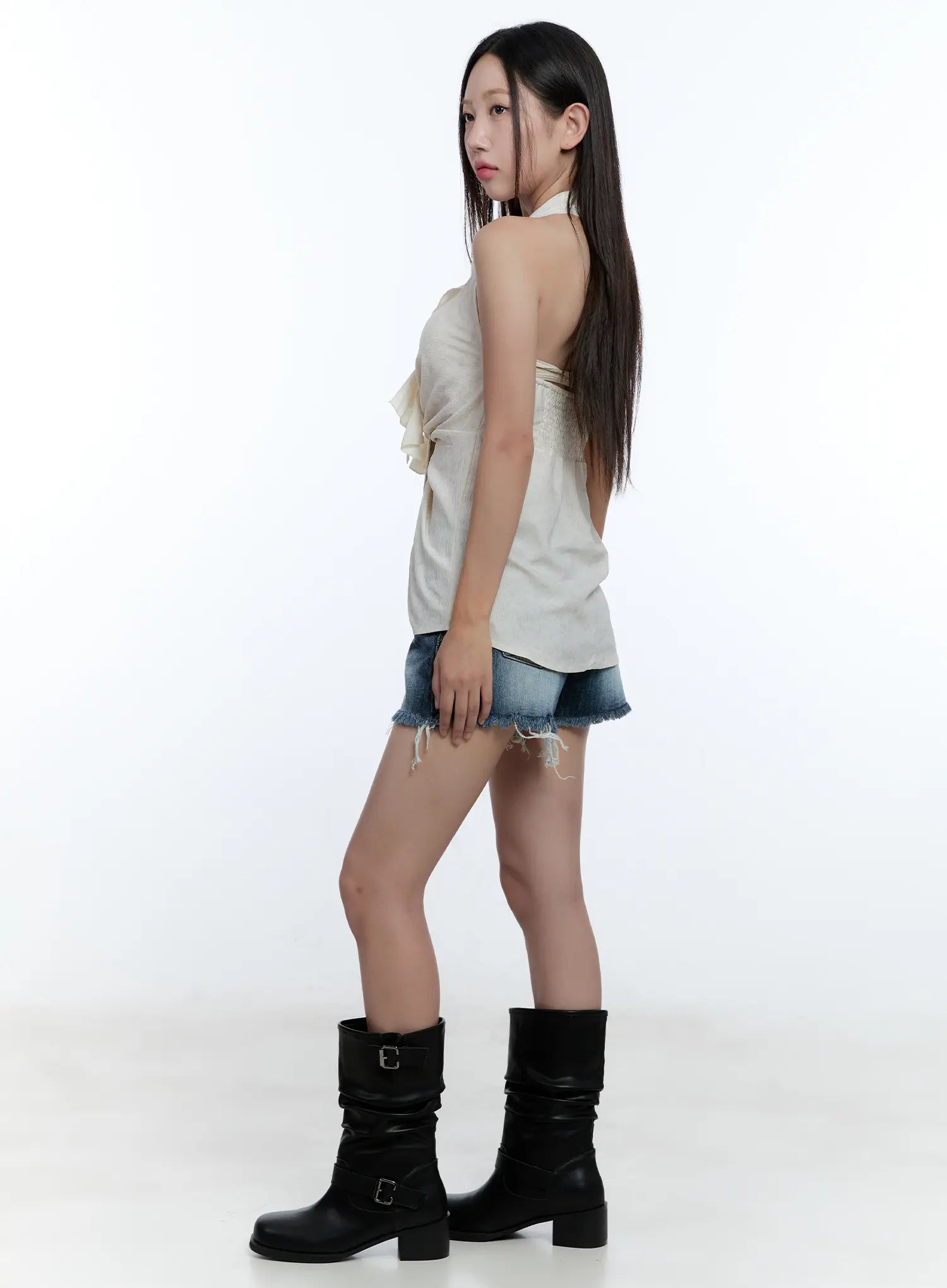 Distressed Denim Shorts CU526